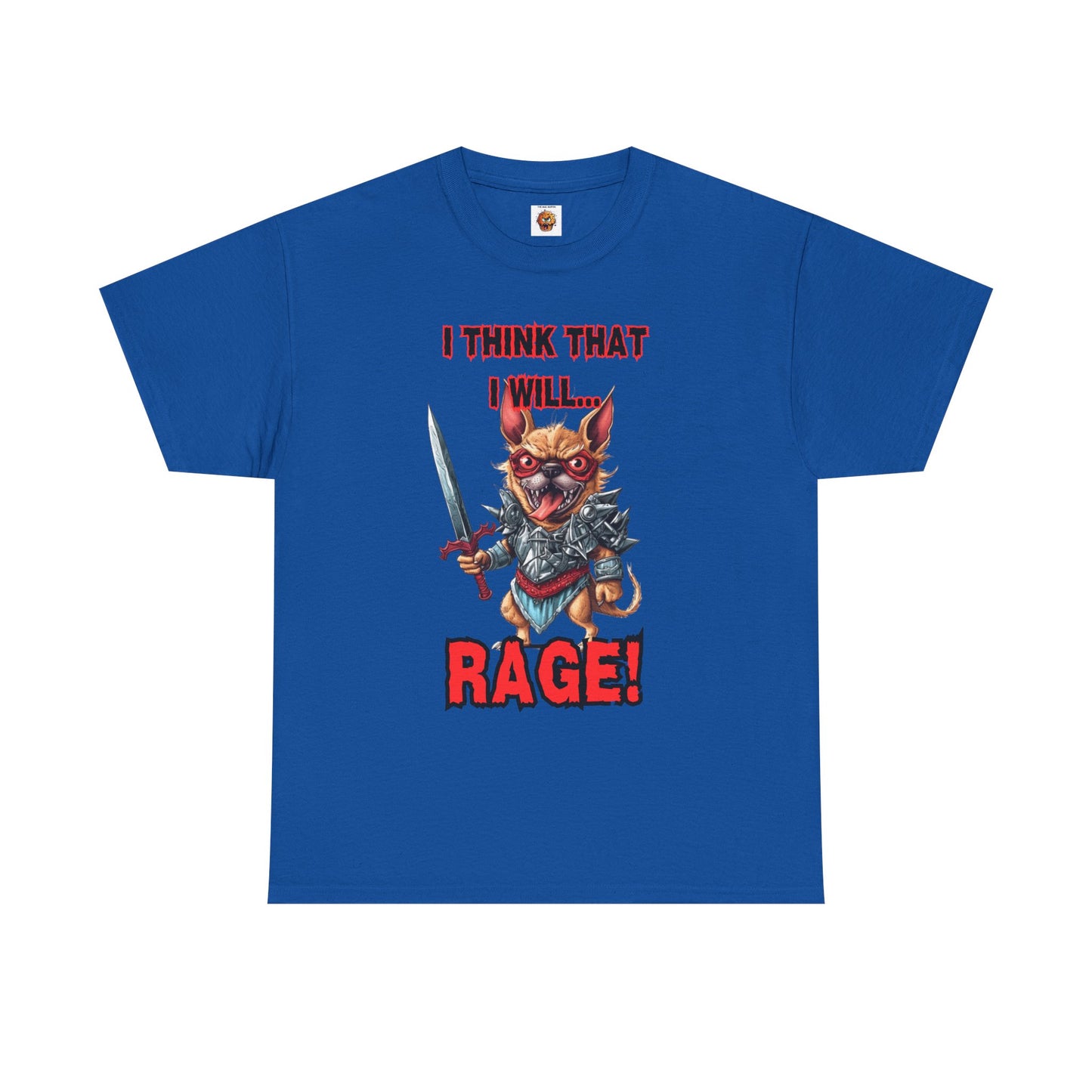 'I Think That I Will RAGE' Chihuahua Barbarian Unisex Heavy Cotton Tee, Funny Graphic T-Shirt, Gift for Dog Lovers, Unique Humor Shirt, D&D, DND, RPG, TTRPG, Geek, Nerd