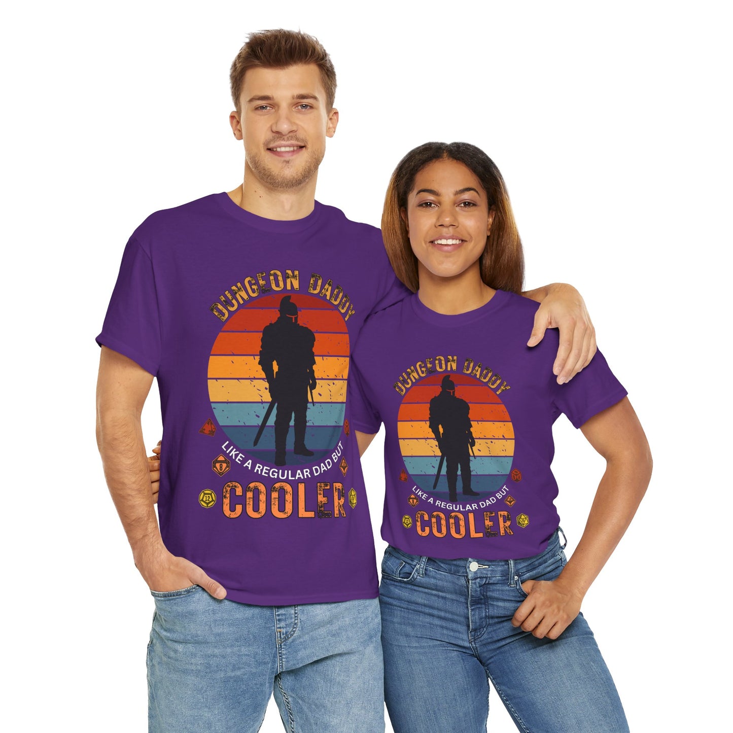 Dungeon Daddy Dungeons and Dragons DND Unisex Heavy Cotton Tee Shirt T-Shirt - Perfect for Dads, RPG, TTRPG, Roleplaying, Geek, Nerd
