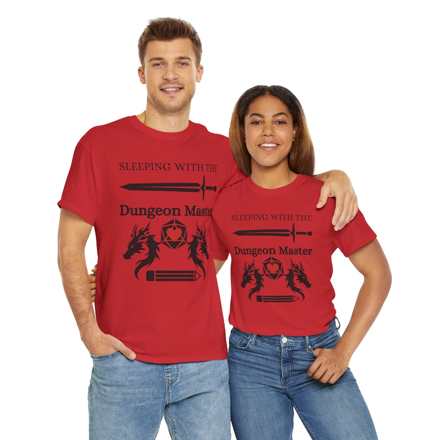 Sleeping with the Dungeon Master Dungeons and Dragons DND Unisex Heavy Cotton Tee Shirt T-Shirt - RPG, TTRPG, Roleplaying, Geek, Nerd