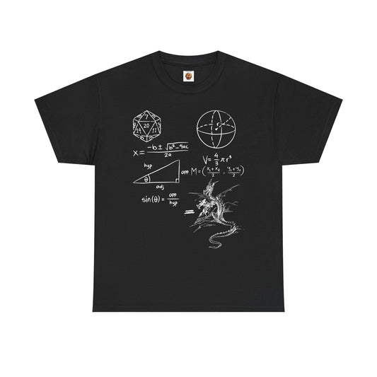 'The Science Of A D20' Mathematical Dungeon & Dragon Tee | Science Shirt for Nerds, Gifts for Geeks, Math Lover Apparel, Unisex Cotton Top, DND, RPG, TTRPG, Nerd, Dice