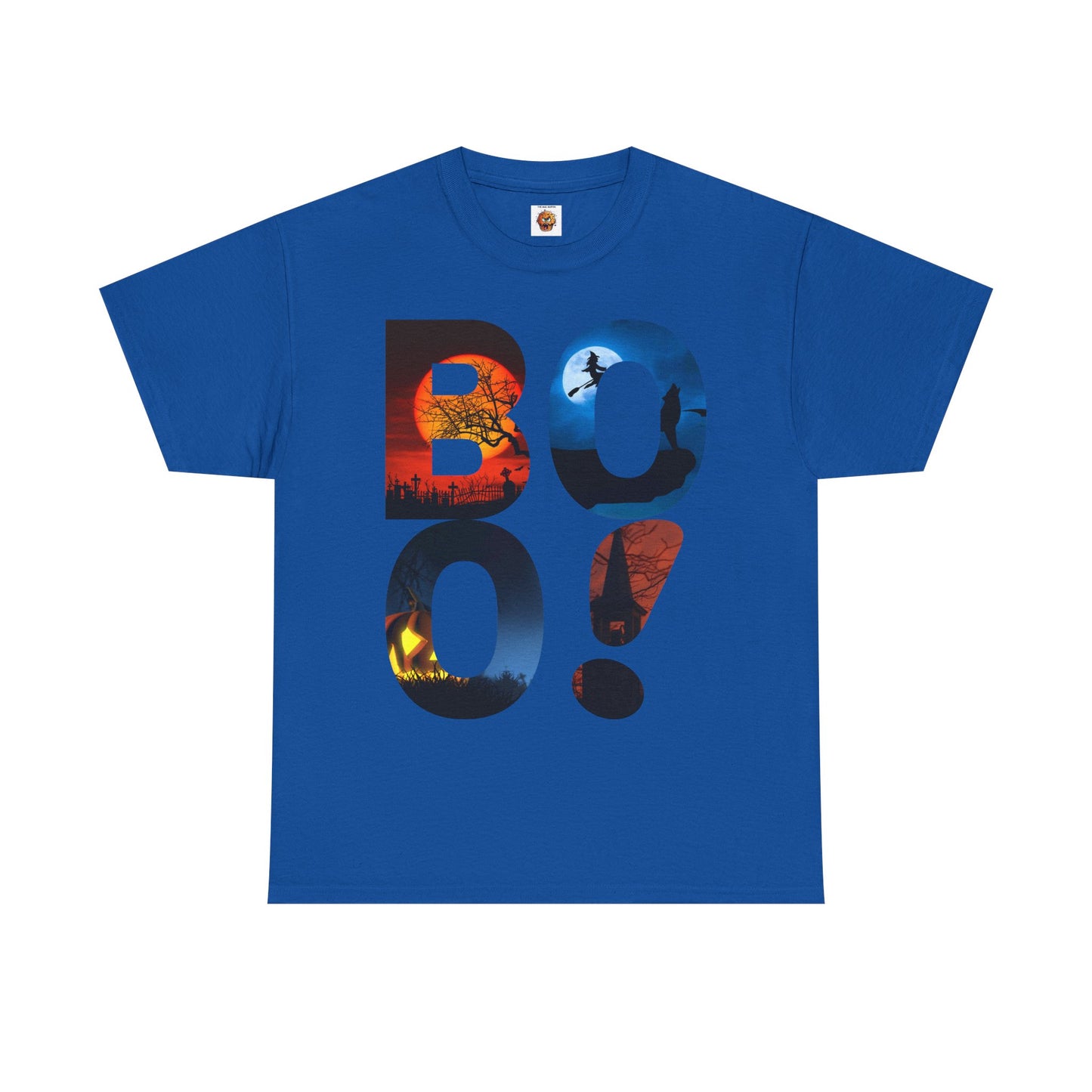 Cute Funny Halloween Boo! Unisex Heavy Cotton Tee Shirt T-Shirt - For Horror Lovers, Scary, Geek, Nerd