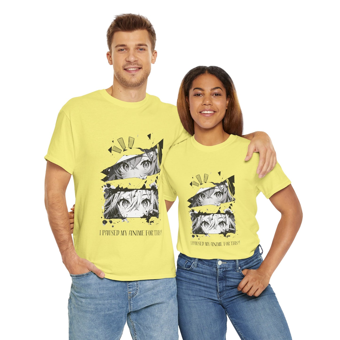 Anime Lover Unisex Heavy Cotton Tee Shirt TY-Shirt - "I Paused My Anime For This!" - Cute, Kawaii, Girl, Geek, Nerd