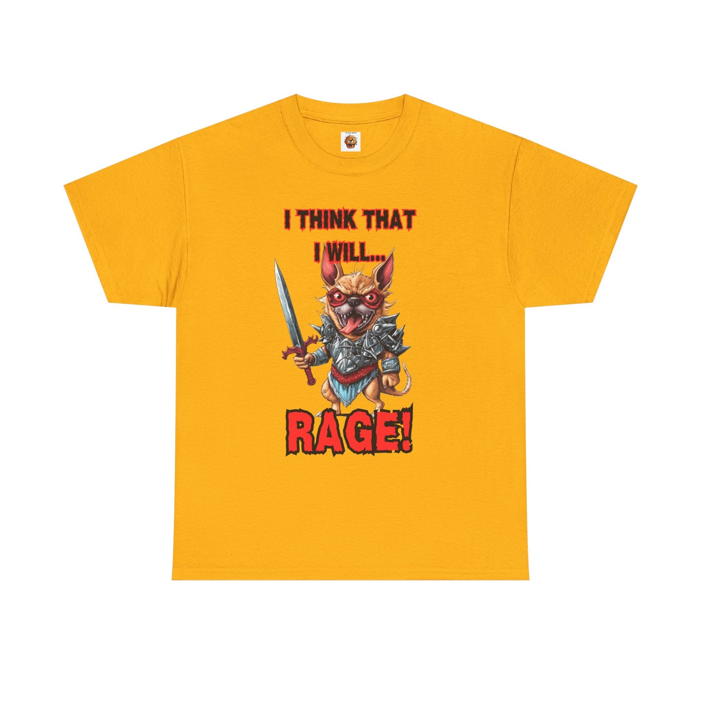 'I Think That I Will RAGE' Chihuahua Barbarian Unisex Heavy Cotton Tee, Funny Graphic T-Shirt, Gift for Dog Lovers, Unique Humor Shirt, D&D, DND, RPG, TTRPG, Geek, Nerd