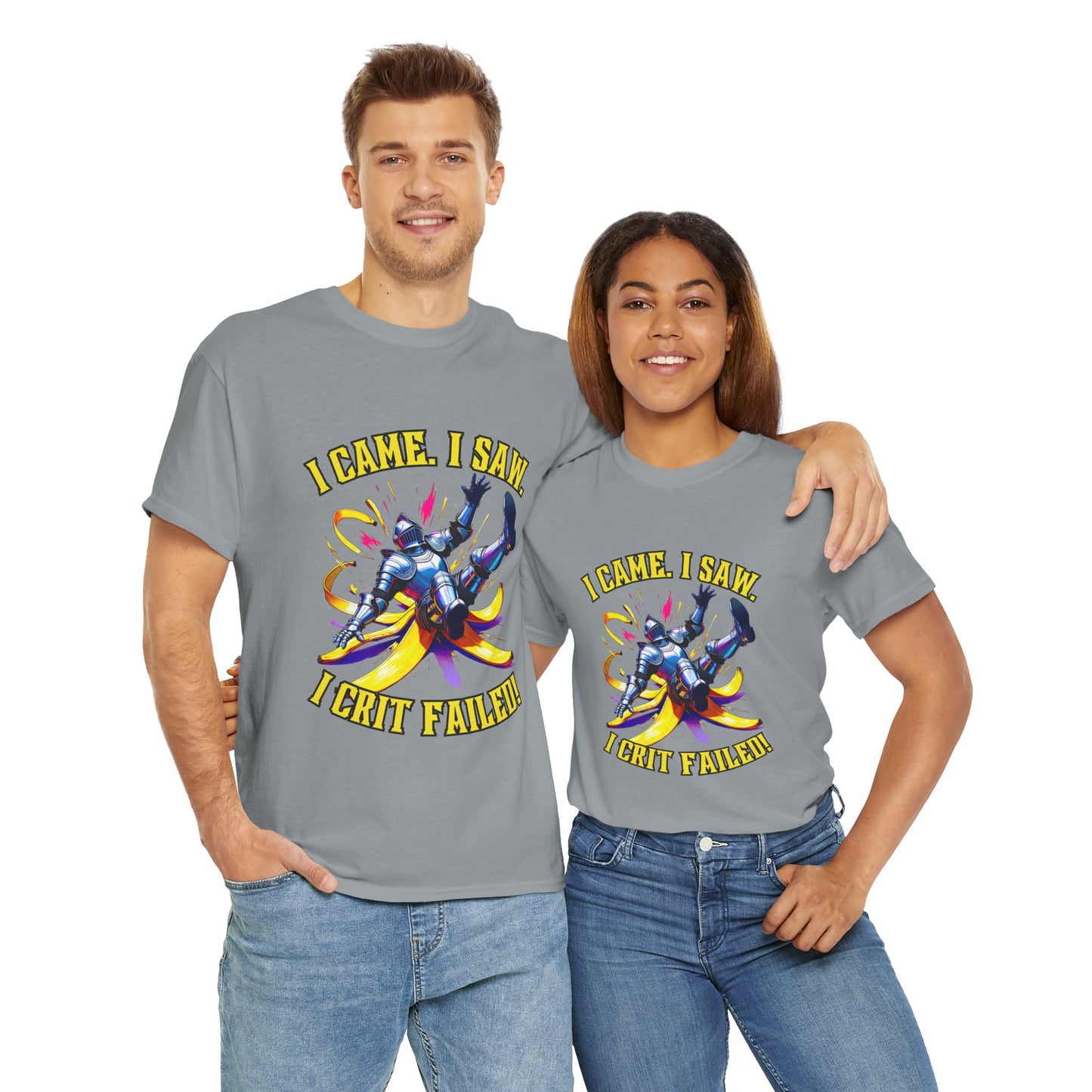Funny Gamer Unisex Tee - 'I Came, I Saw, I Crit Failed' - Perfect for Gaming Gifts, Birthday, or Casual Wear, DND, RPG, TTRPG, Geek, Nerd