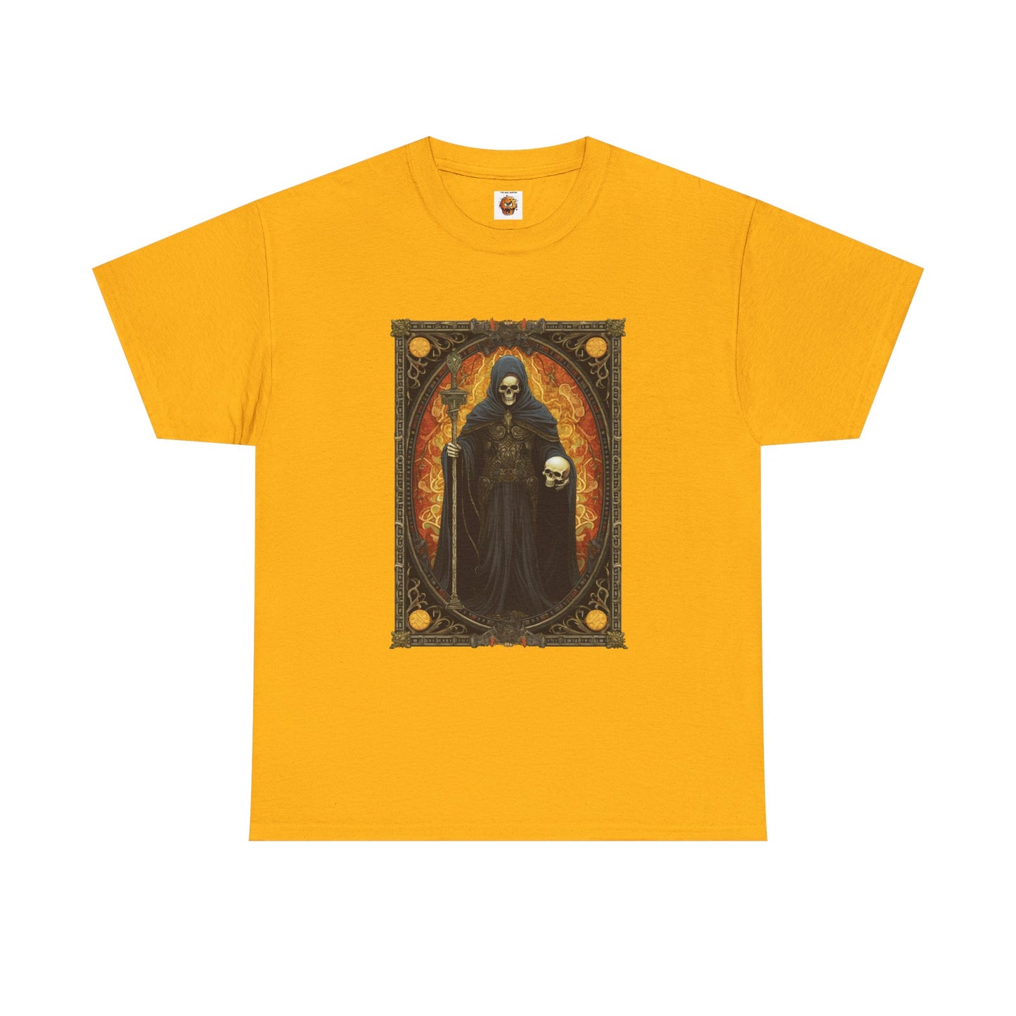 Gothic Reaper La Mort Death Tarot Card Unisex Heavy Cotton Tee Shirt- Dark Fantasy Art T-Shirt, Horror, Scary, Gothic, Halloween, Geek, Nerd