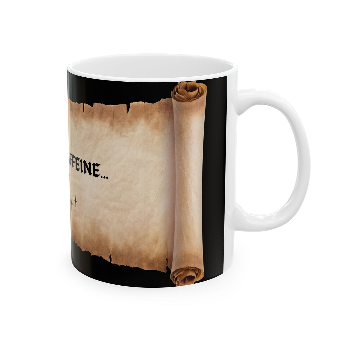 D&D DND Roll for Caffeine Ceramic Mug - Perfect for Gamers and Coffee Lovers, RPG, TTRPG, Roleplaying, Geek, Nerd