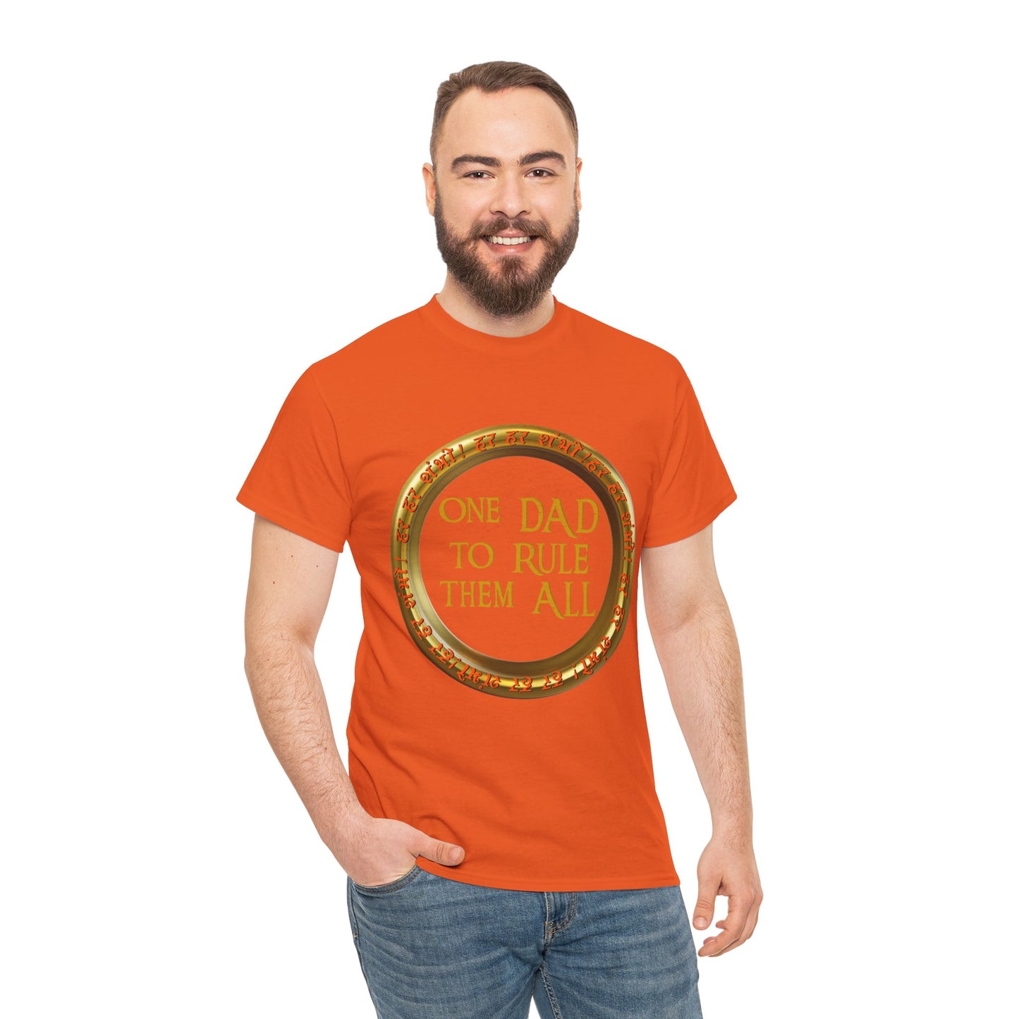 LOTR Themed 'One Dad To Rule Them All' Unisex Tee, Funny Gift for Father's Day, Parent Humor Shirt, Geeky Menswear, Unique Family T-Shirt, Birthday Gift, Fantasy, DND, RPG, TTRPG, Geek, Nerd
