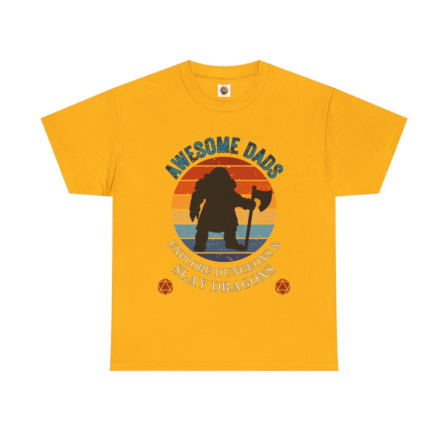 Awesome Dads Dungeons and Dragons DND Unisex Heavy Cotton Tee Shirt - Father's Day, Birthday, RPG, TTRPG, Roleplaying, Geek, Nerd