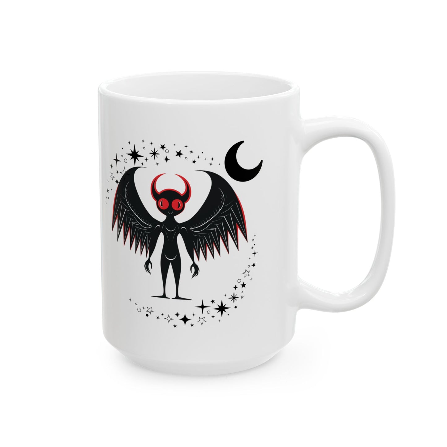 Funny Motivational Ceramic Mug - "Mothman Believes in You!" - Custom Design, Ideal Gift for Inspiration & Encouragement, Horror, Scary, Halloween, Geek, Nerd