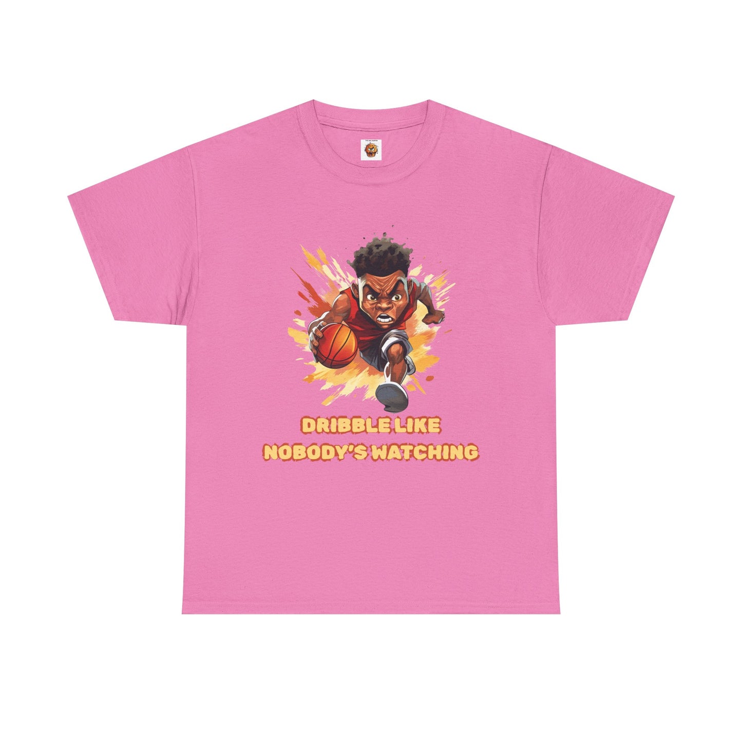 'Dribble Like Nobody's Watching' Basketball Hero Unisex Heavy Cotton Tee, Sports Shirt, Gift for Athletes, Casual Wear, Birthday Present, Basketball Fan Apparel