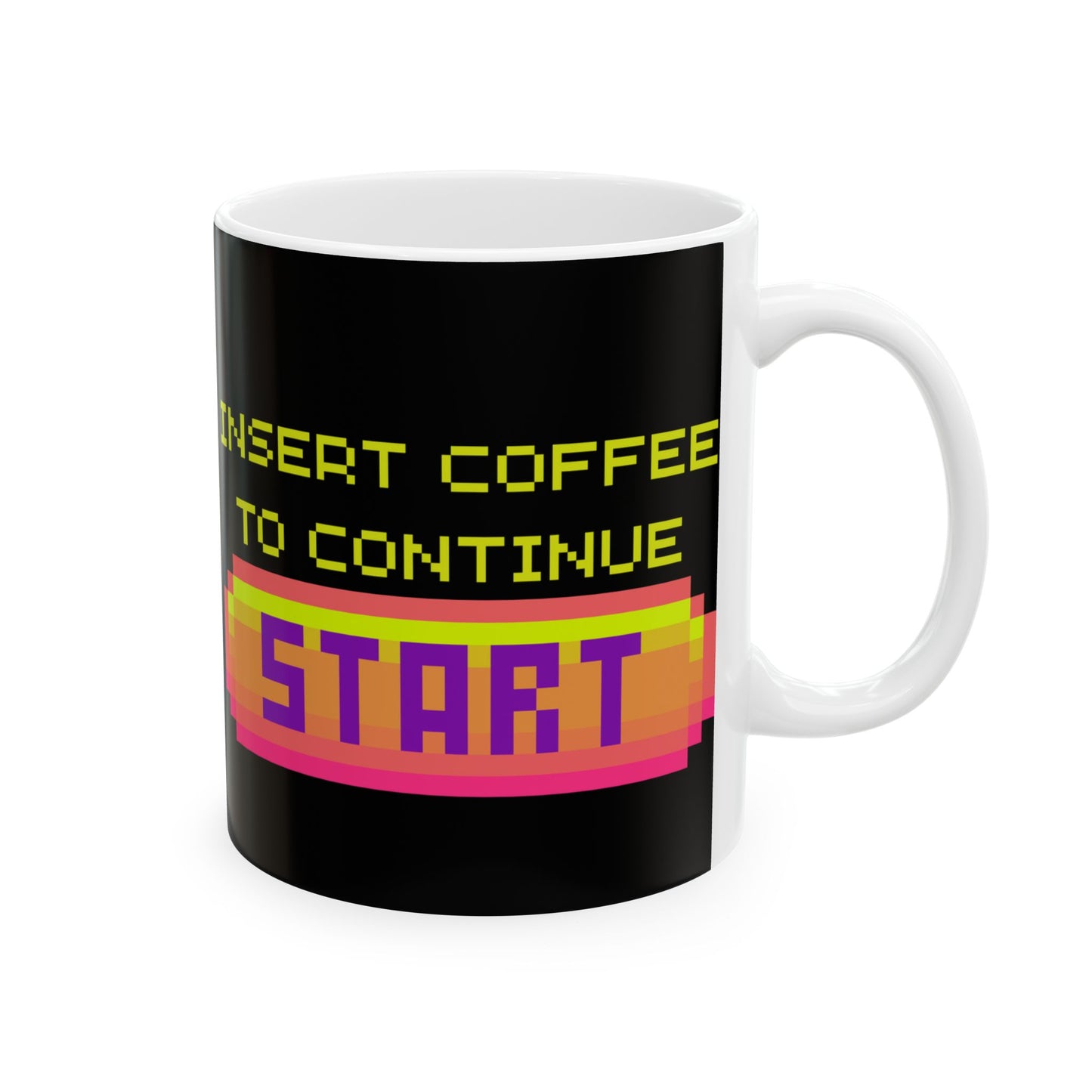 Retro Gamer 'Insert Coffee To Continue' Ceramic Coffee Mug - 11oz & 15oz - Perfect Gift for Gamers, Gaming, Video Games, Geek, Nerd