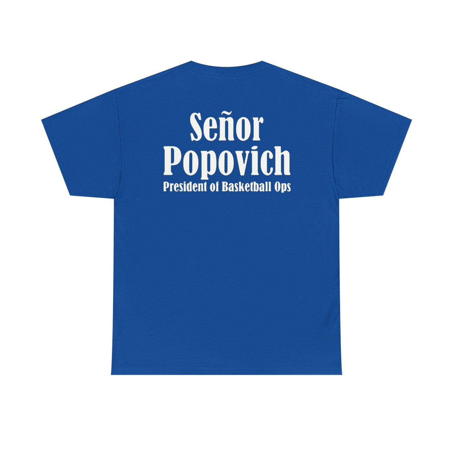 'Señor Popovich' 'El Jefe' Two Double Sided Print Unisex Heavy Cotton Tee - Casual Basketball Culture Shirt, Sports, Coach, T-Shirt