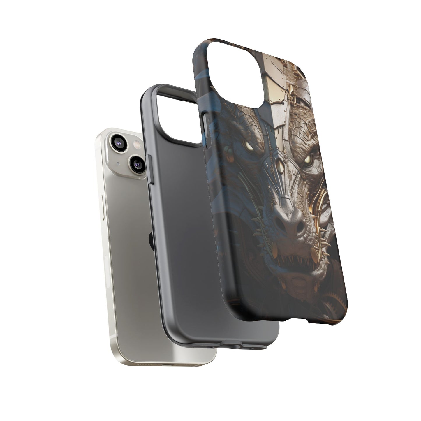 Hyper Realistic 3D Design Clockwork Dragon Phone Case - For Fantasy Lovers, D&D, RPG, TTRPG, Geek, Nerd