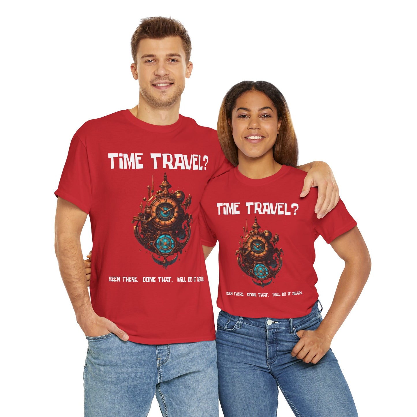 Time Travel Funny Mystical Unisex Heavy Cotton Tee Shirt - Unique Steampunk Design for Dreamers, Geek, Nerd, Science, Tech, Cyberpunk