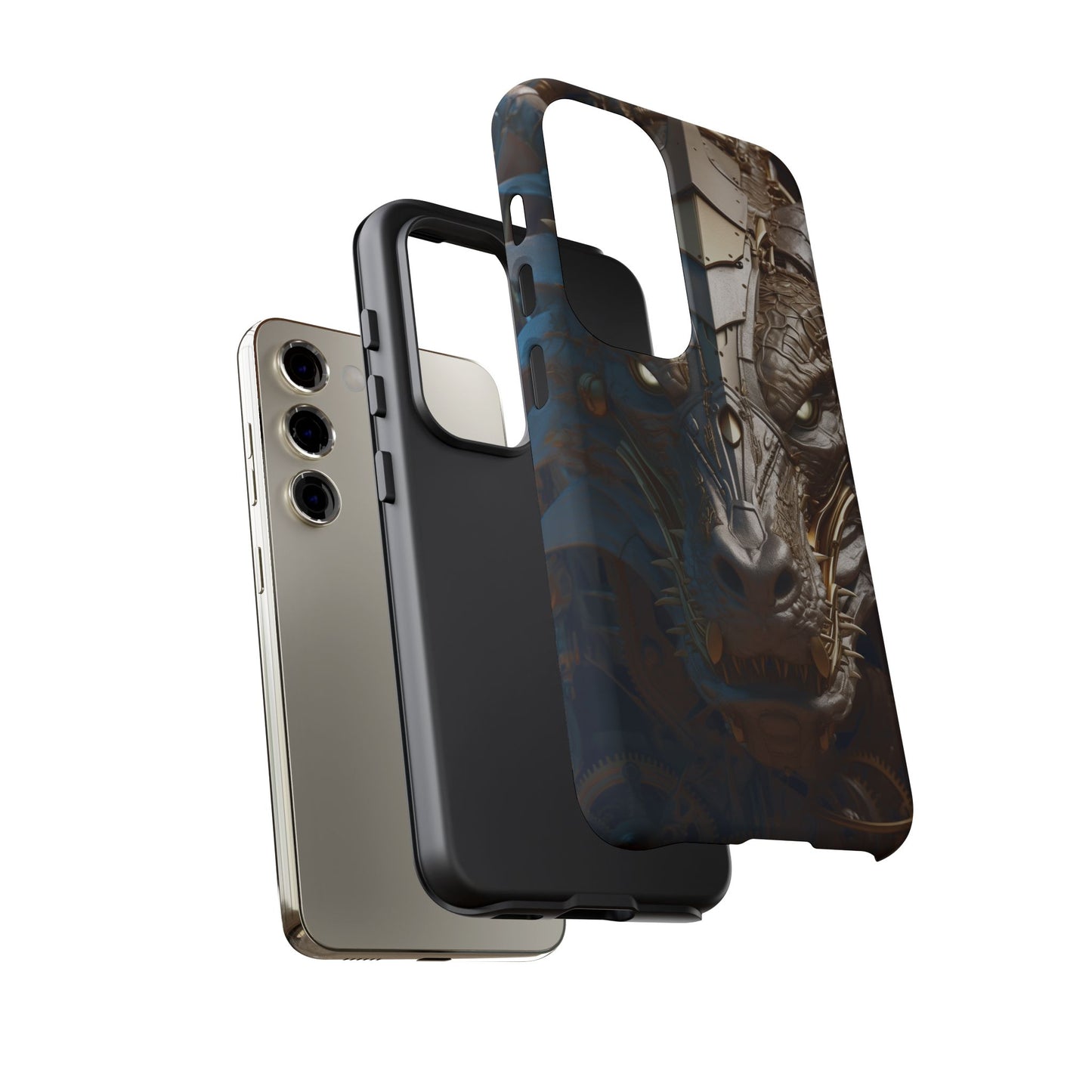 Hyper Realistic 3D Design Clockwork Dragon Phone Case - For Fantasy Lovers, D&D, RPG, TTRPG, Geek, Nerd