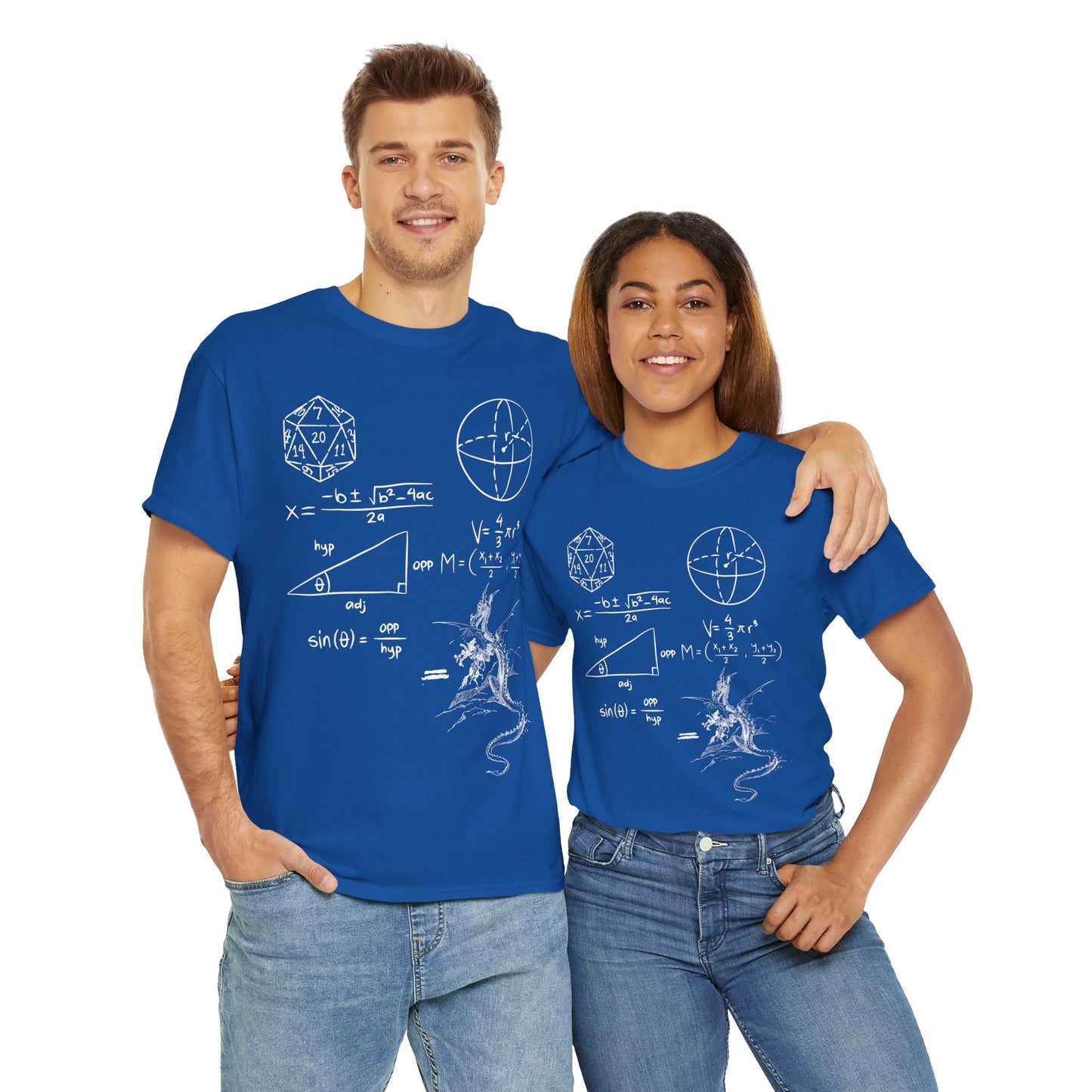 'The Science Of A D20' Mathematical Dungeon & Dragon Tee | Science Shirt for Nerds, Gifts for Geeks, Math Lover Apparel, Unisex Cotton Top, DND, RPG, TTRPG, Nerd, Dice