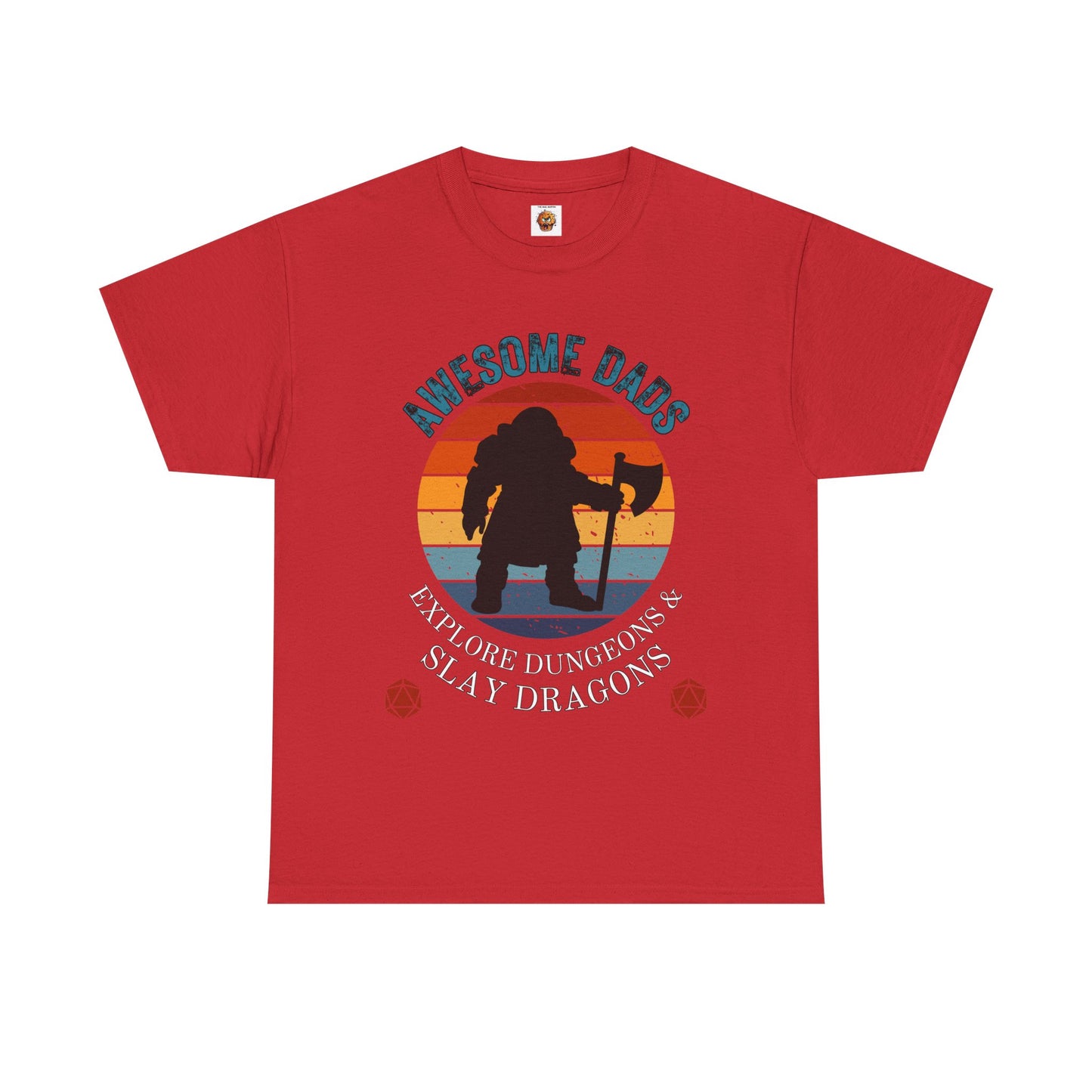 Awesome Dads Dungeons and Dragons DND Unisex Heavy Cotton Tee Shirt - Father's Day, Birthday, RPG, TTRPG, Roleplaying, Geek, Nerd