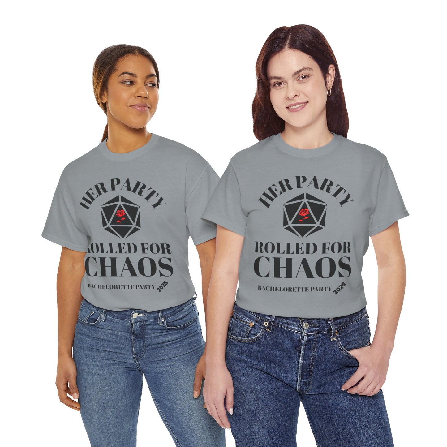 Rolled For Chaos Bachelorette Party 2025 Tee - Unisex Heavy Cotton Shirt, Weeding, Engagement, D&D, DND, RPG, TTRPG, Geek, Nerd