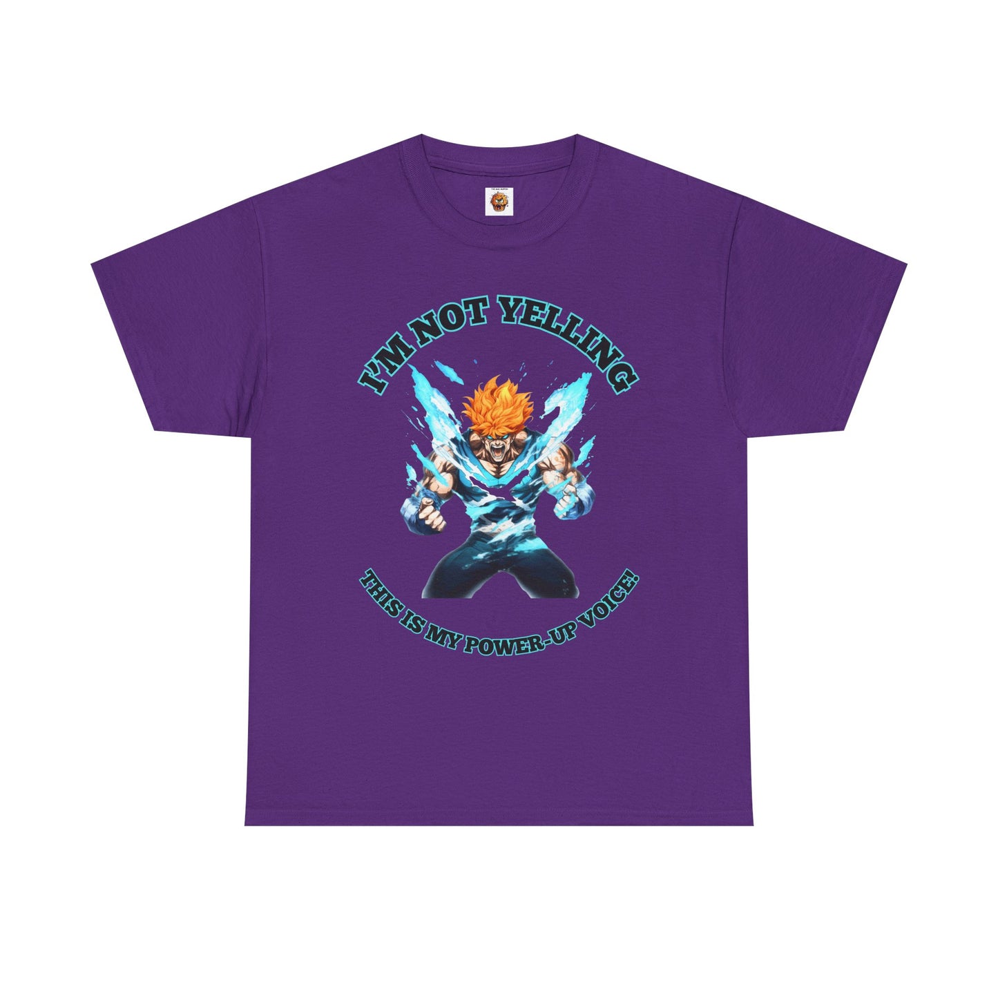 Shonen Anime Power-Up Voice Graphic Tee Shirt - Unisex Heavy Cotton T-Shirt, Weeb, Otaku, Geek, Nerd
