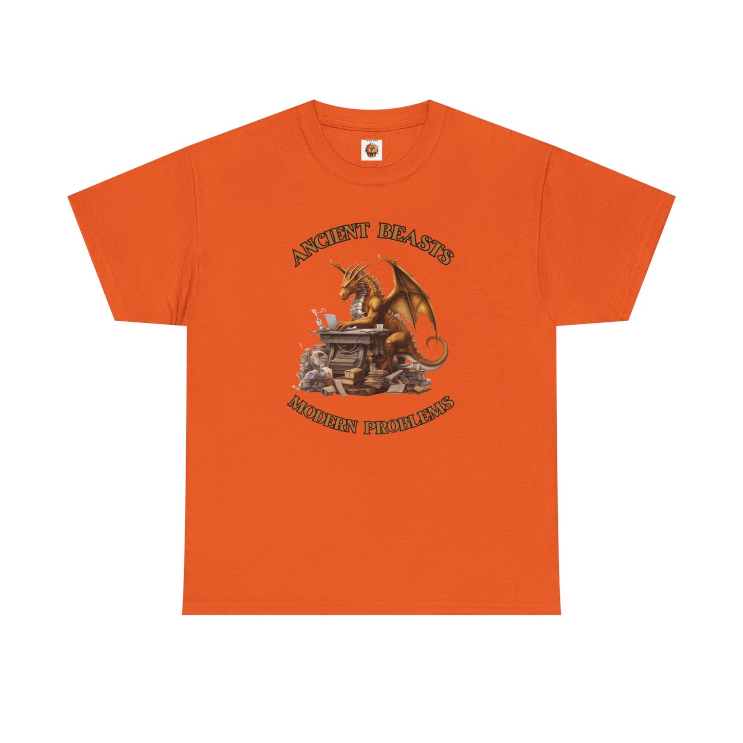 Dragons & Office Work Unisex Heavy Cotton Tee, Perfect Gift for Fantasy Lovers, Bookworms, T-Shirt for Dragon Enthusiasts, DND, RPG, TTRPG, Geek, Nerd, Reader