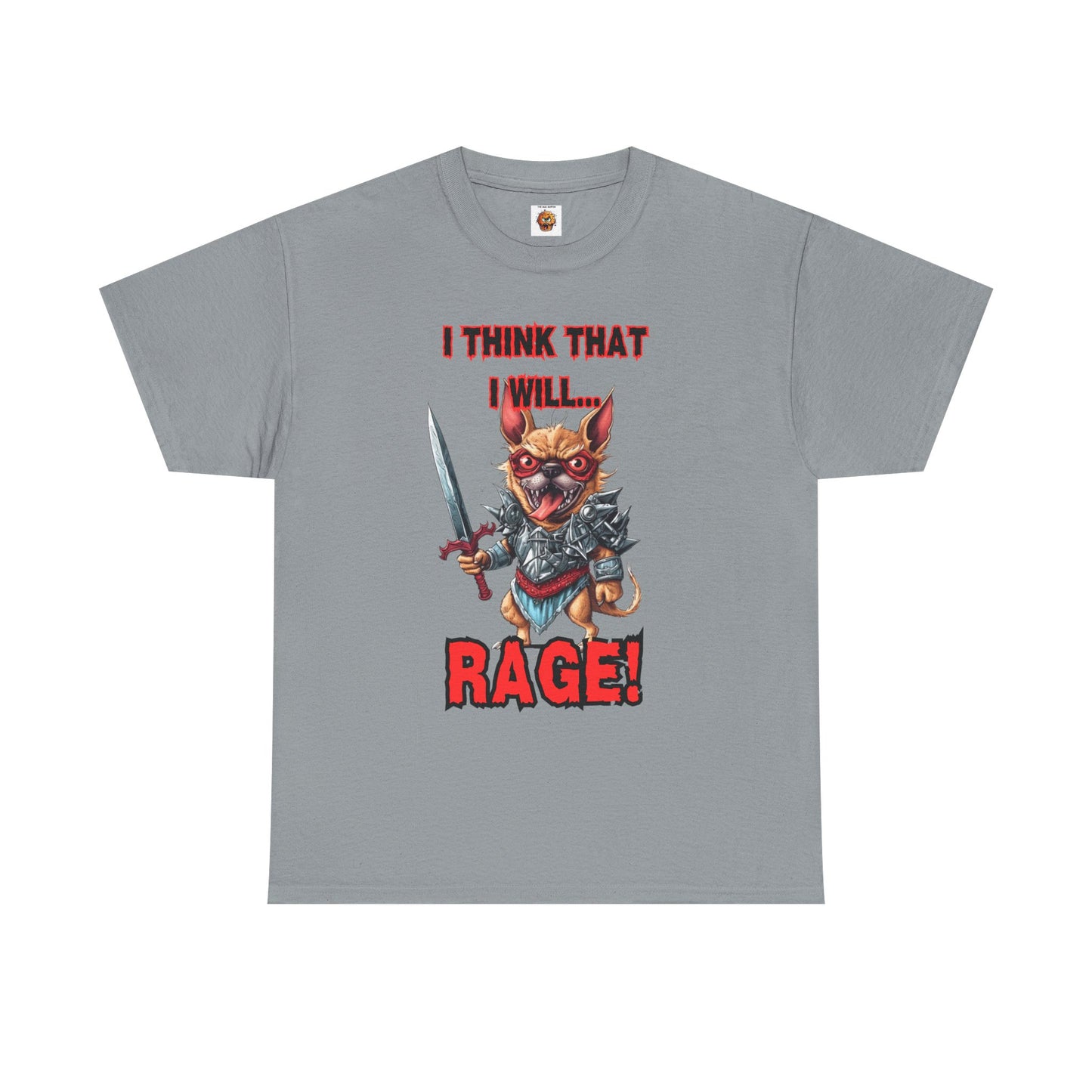 'I Think That I Will RAGE' Chihuahua Barbarian Unisex Heavy Cotton Tee, Funny Graphic T-Shirt, Gift for Dog Lovers, Unique Humor Shirt, D&D, DND, RPG, TTRPG, Geek, Nerd
