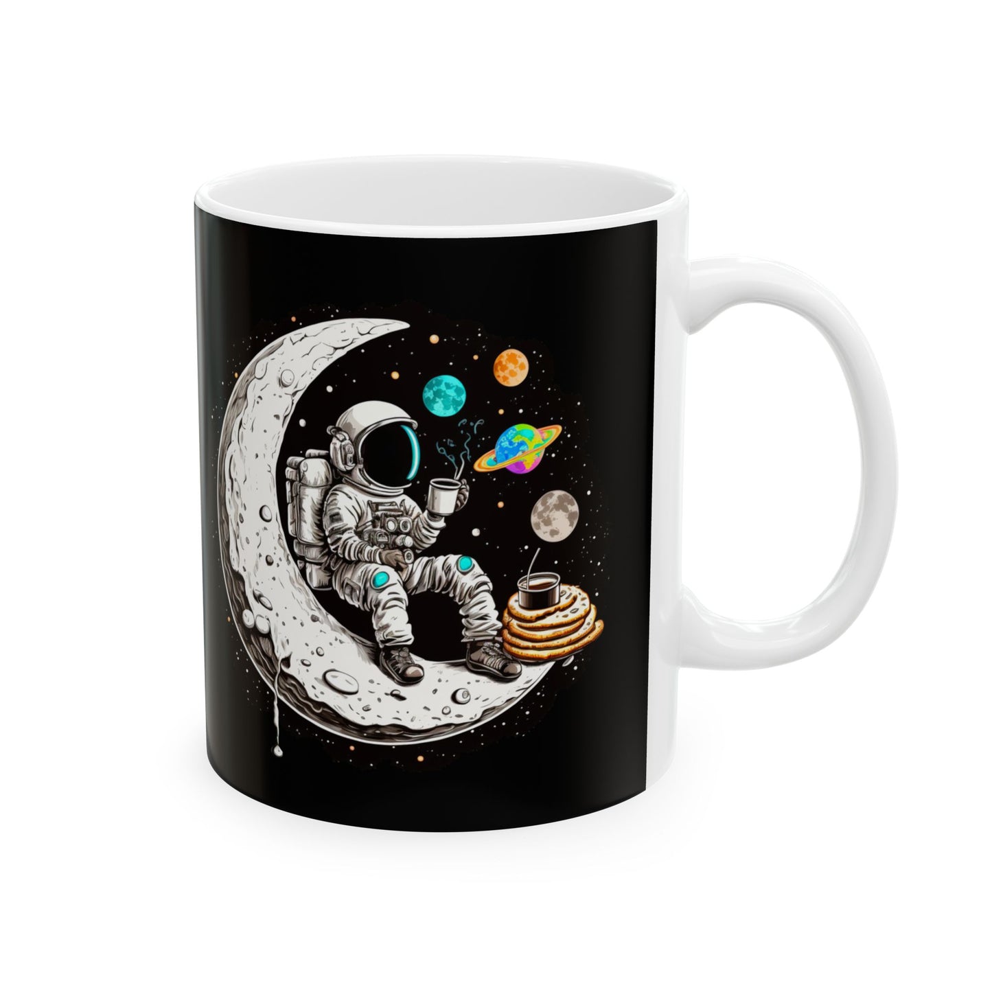 Cosmic Astronaut Ceramic Mug - "Caffeine: The Final Frontier" - Perfect for Space Lovers & Coffee Enthusiasts, Space, Science, Moon, Planets, Geek, Nerd