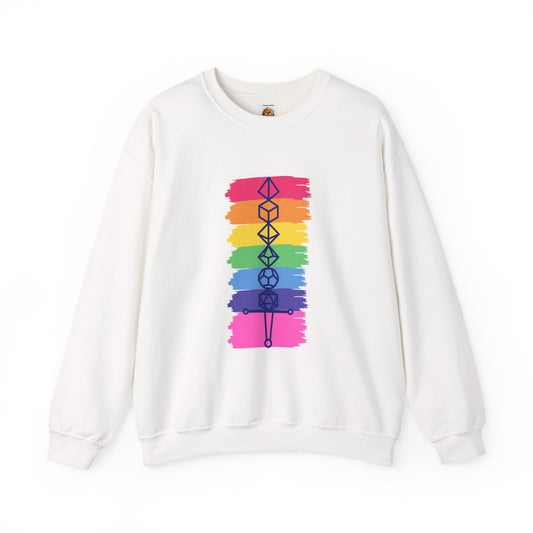 Safe Space Pride Month Rainbow Sword Dungeons and Dragons DND Unisex Heavy Blend Sweatshirt T-Shirt - RPG, TTRPG, Roleplaying, Geek, Nerd