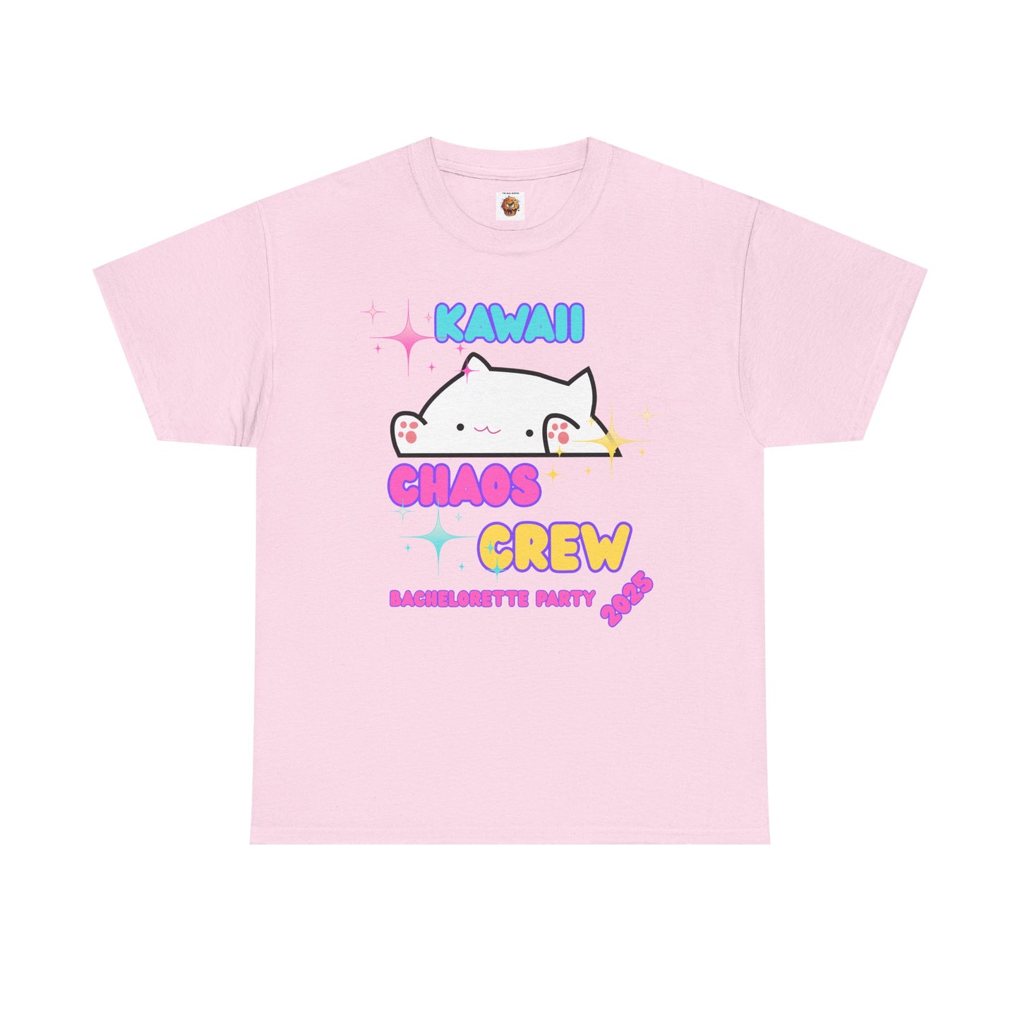 Cute Kawaii Chaos Crew Bachelorette Party 2025 Unisex Heavy Cotton Tee - Perfect for Anime Lovers, Funny, Weeb, Otaku, Geek, Nerd, Cat