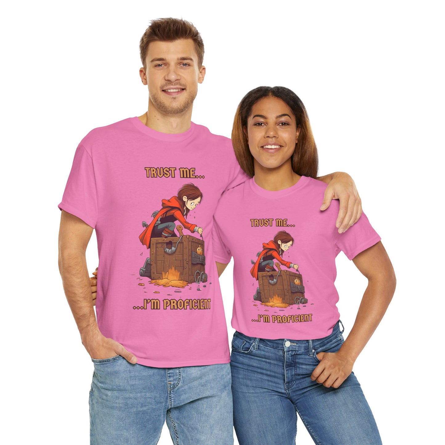'Trust Me, I'm Proficient' Dungeons and Dragons DND Unisex Heavy Cotton Tee Shirt T-Shirt, RPG, TTRPG, Roleplaying, Geek, Nerd, Rogue, Thief