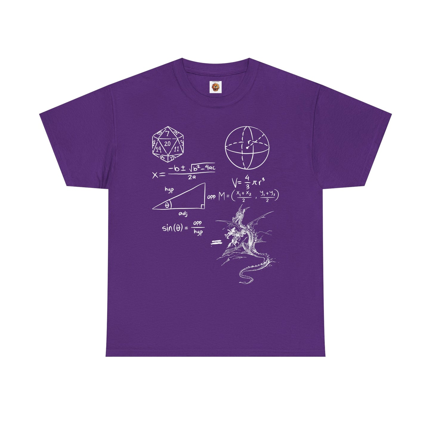 'The Science Of A D20' Mathematical Dungeon & Dragon Tee | Science Shirt for Nerds, Gifts for Geeks, Math Lover Apparel, Unisex Cotton Top, DND, RPG, TTRPG, Nerd, Dice