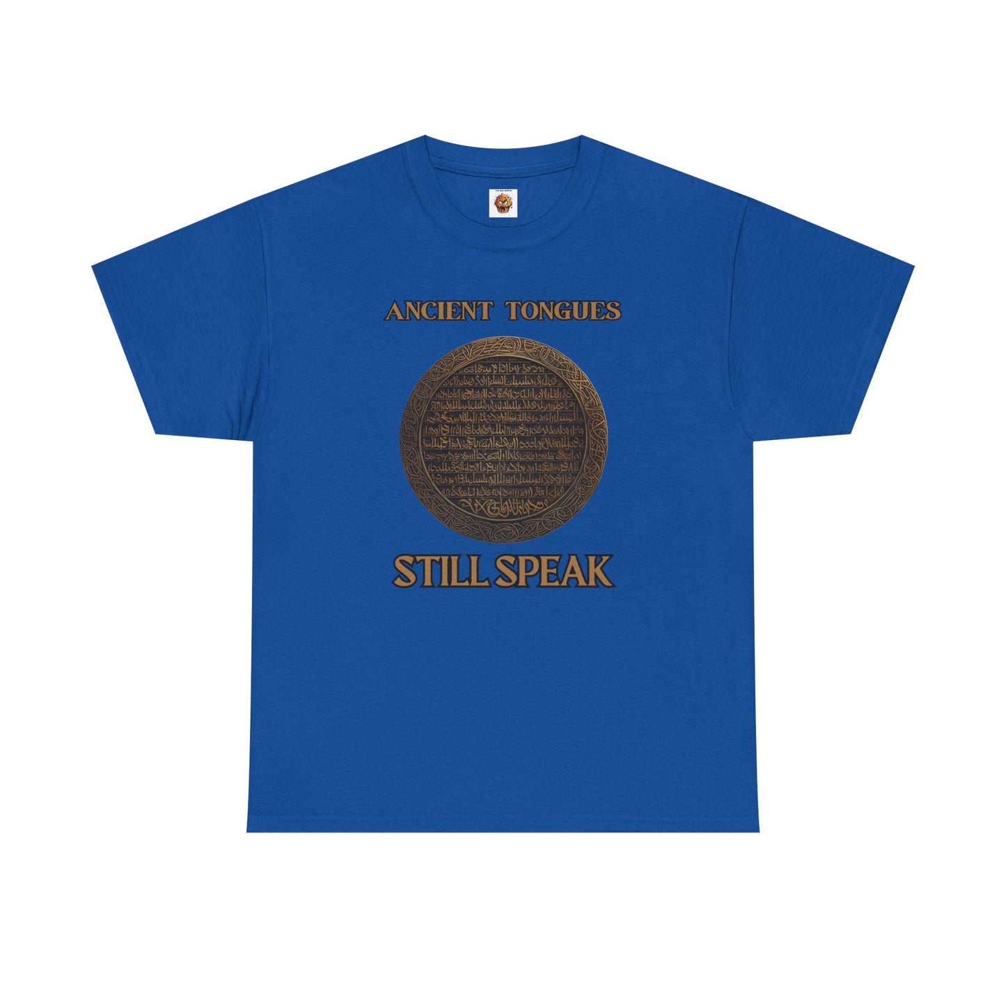 'Ancient Tongues Still Speak' Old Elvish Dwarvish Language Unisex Heavy Cotton Tee, Graphic Tee, Gift for Linguists, Casual Wear, Unique Quote Shirt, DND, RPG, TTRPG, Geek, Nerd