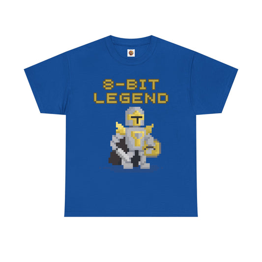 8-Bit Legend Unisex Heavy Cotton Tee Shirt - Retro Gamer T-Shirt, Knight And Sword, Gaming, Nerd, Geek