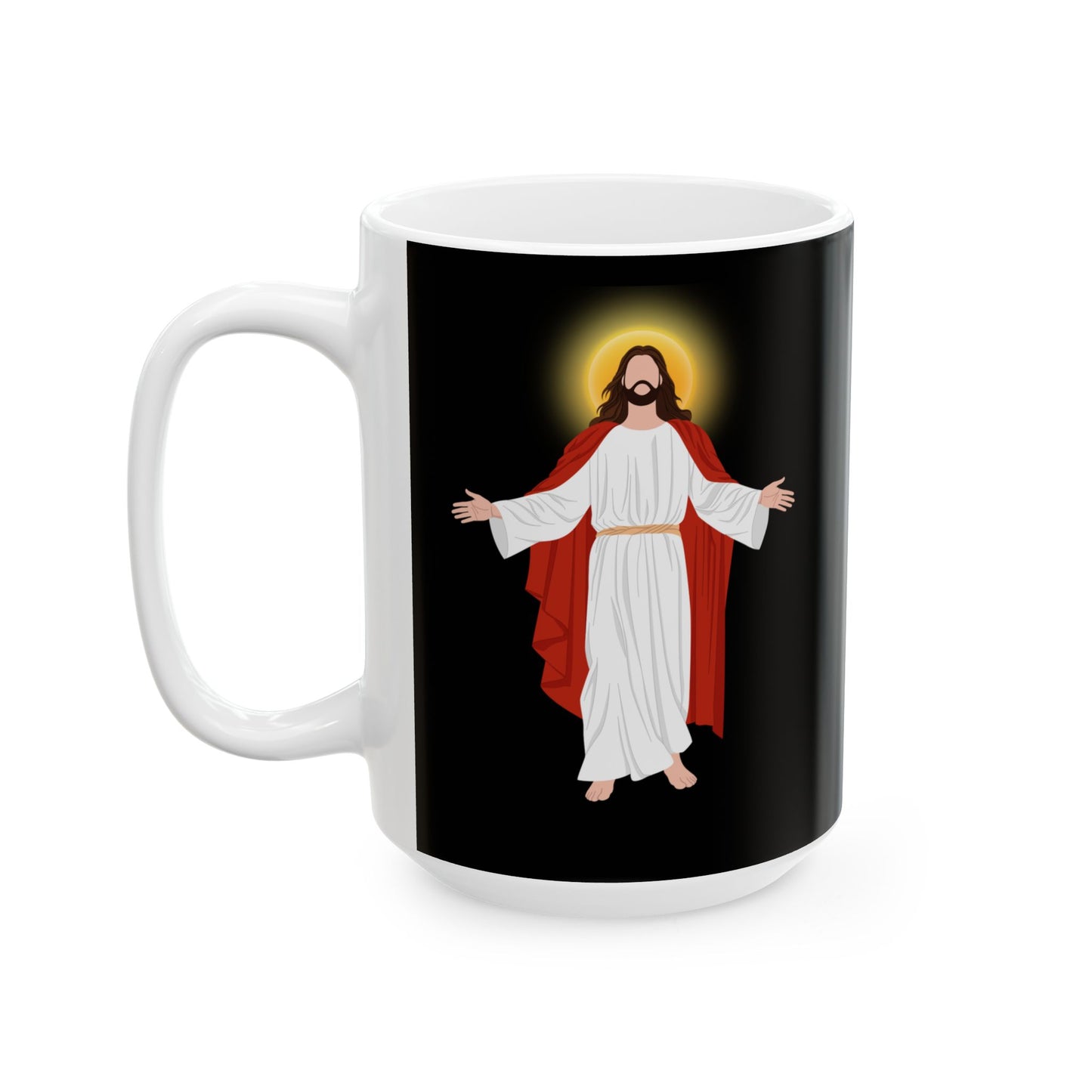 Funny Jesus Gaming Mug - Roll for Damage - Perfect Gift for Gamers, D&D, DND, RPG, TTRPG, Roleplaying, Geek, Nerd