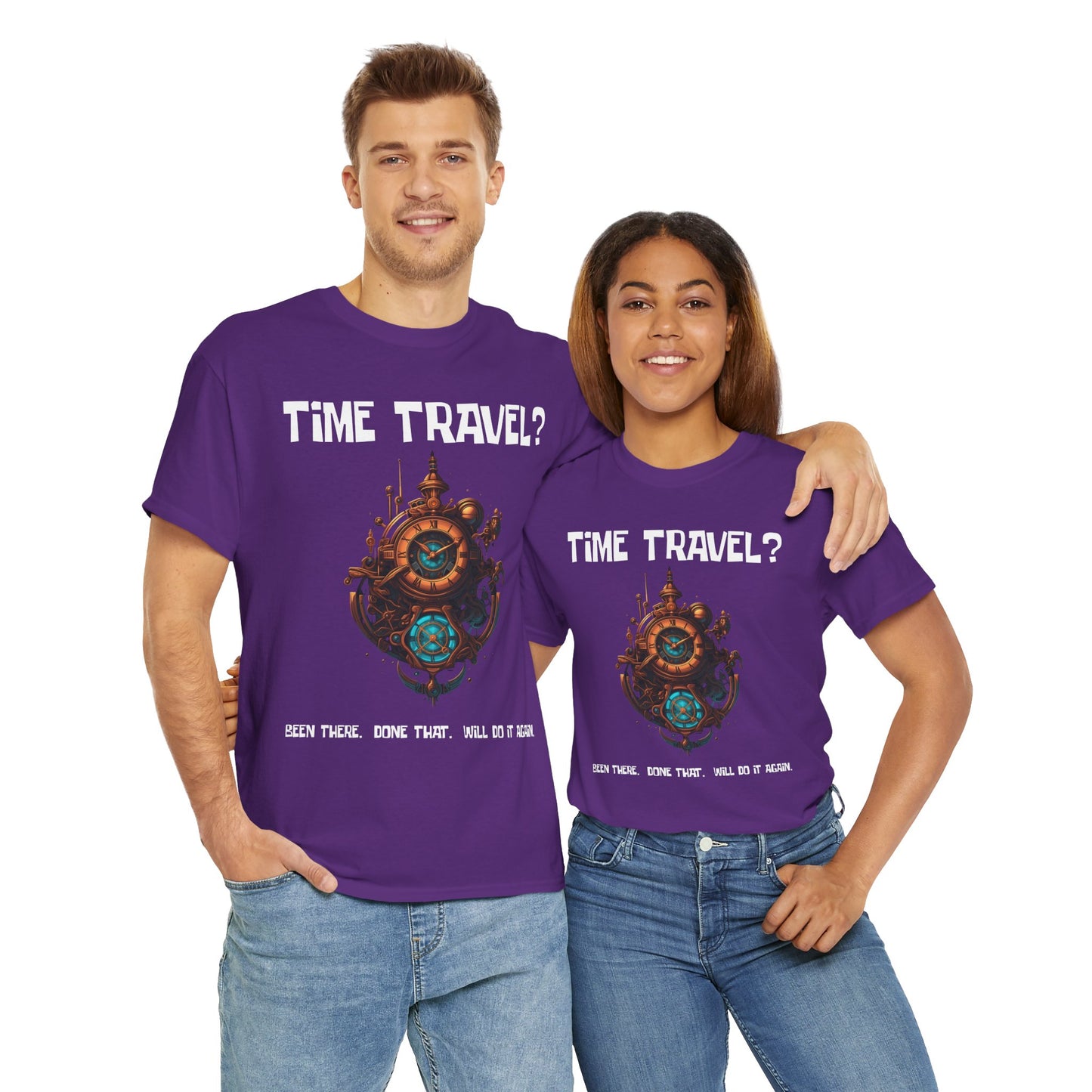 Time Travel Funny Mystical Unisex Heavy Cotton Tee Shirt - Unique Steampunk Design for Dreamers, Geek, Nerd, Science, Tech, Cyberpunk