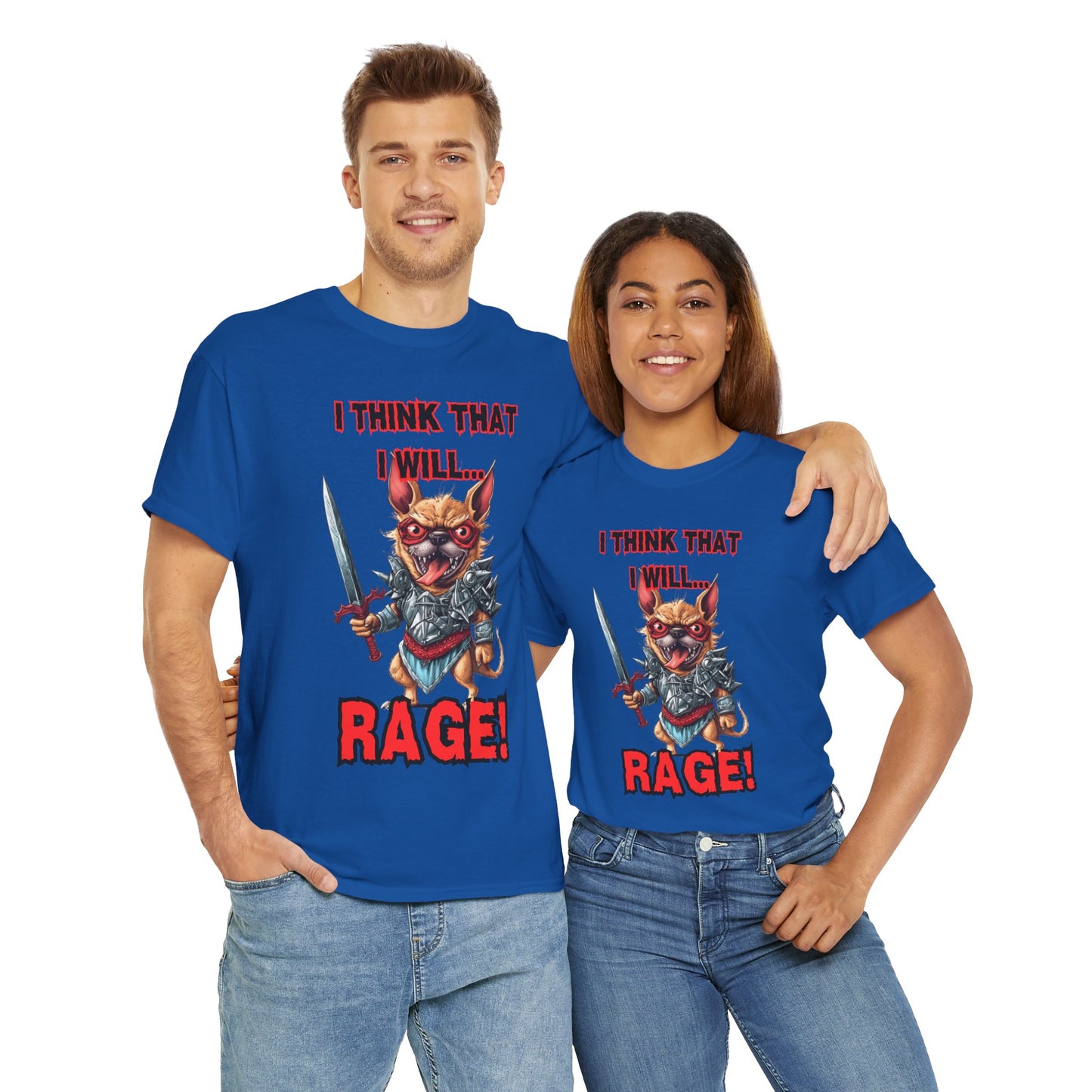 'I Think That I Will RAGE' Chihuahua Barbarian Unisex Heavy Cotton Tee, Funny Graphic T-Shirt, Gift for Dog Lovers, Unique Humor Shirt, D&D, DND, RPG, TTRPG, Geek, Nerd