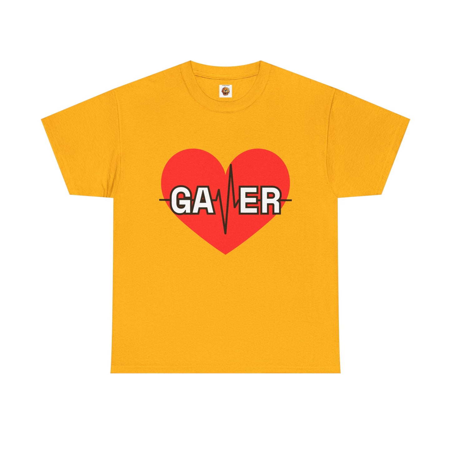 Gamer Heartbeat Lifeline Unisex Heavy Cotton Tee Shirt - Perfect for Gaming Lovers, Video Game, Geek, Nerd, Cardiogram