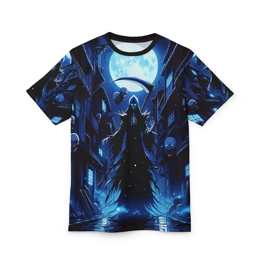 Sinigami Alley At Night Gothic Grim Reaper Tee, Halloween Shirt, Unisex Horror T-Shirt, Spooky Aesthetic Style - Shonen Anime, Weeb, Otaku, Geek, Nerd