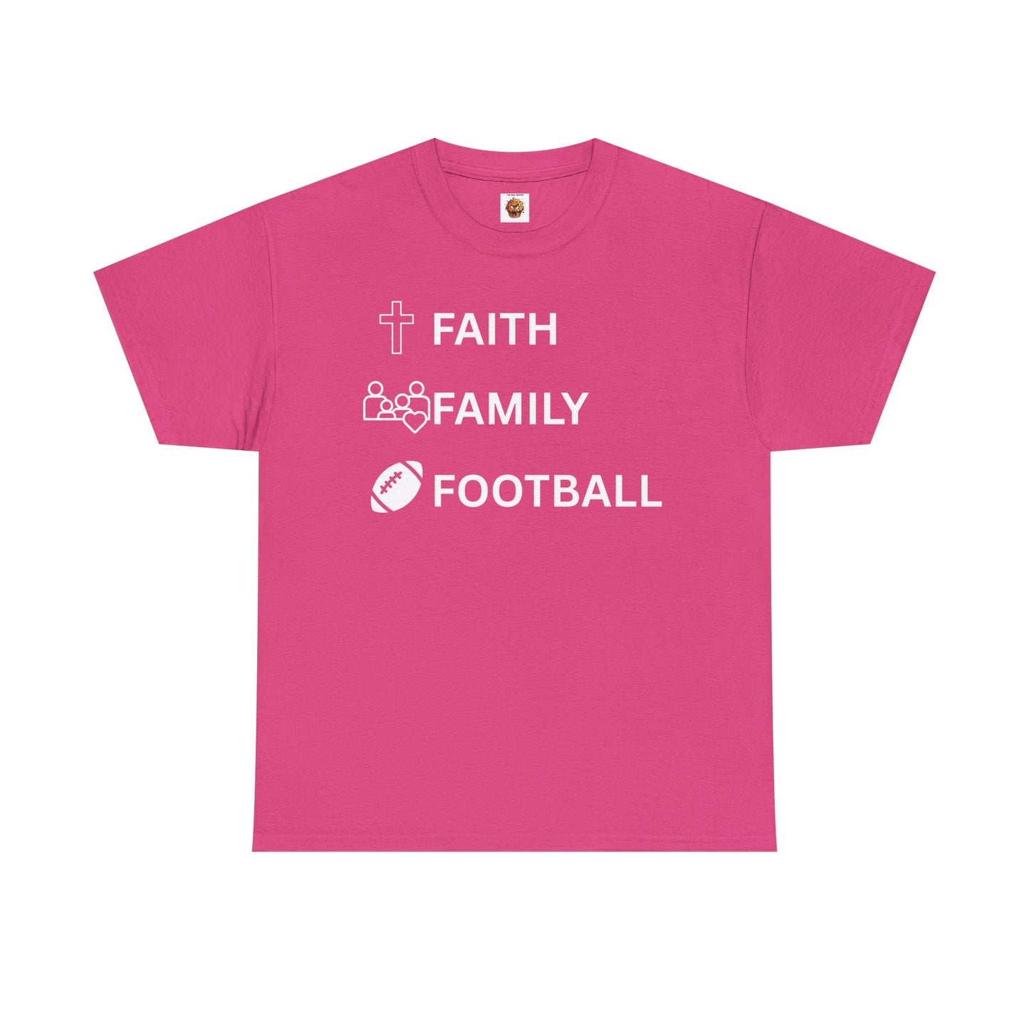 Faith, Family, Football Unisex Comfortable Cotton Tee for Casual Days, Gift for Friends, Weekend Wear, Relaxed Style, Unisex Graphic Tee