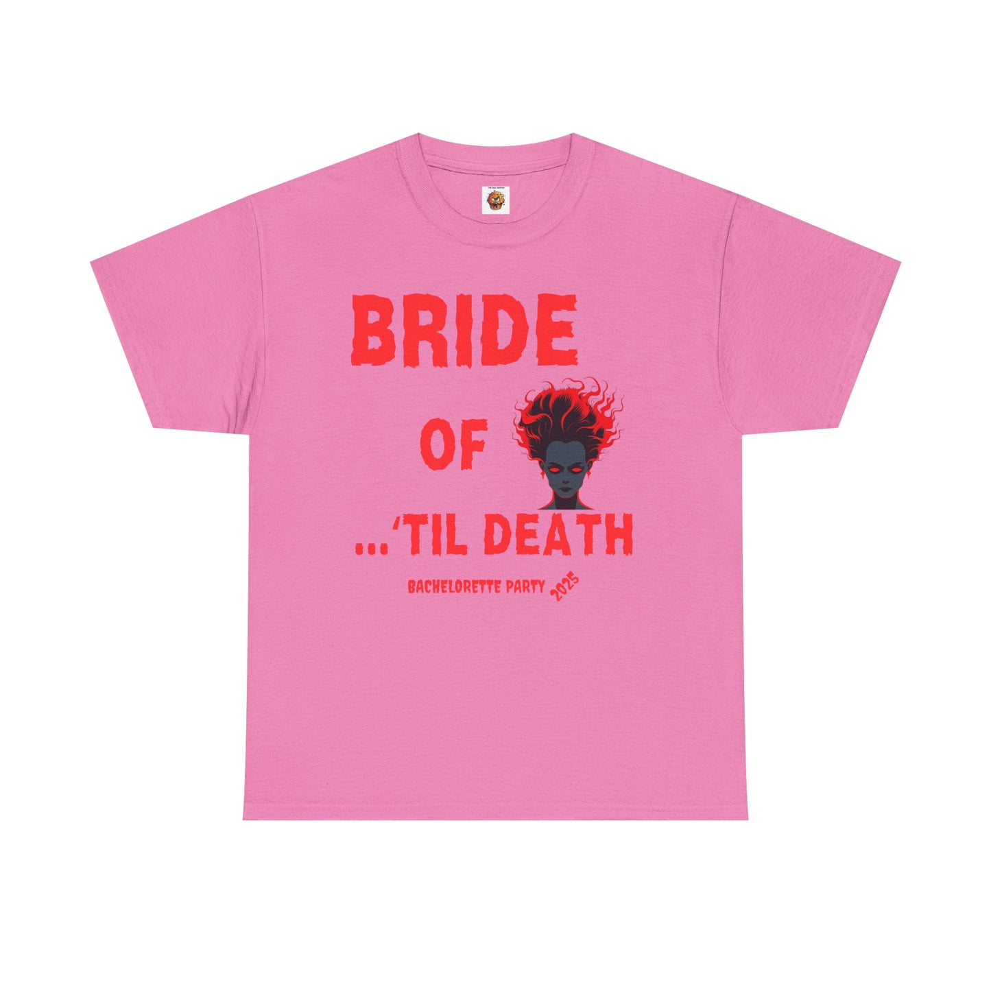 Bride of 'Til Death Bachelorette Party Tee 2025 | Unisex Heavy Cotton T-Shirt, Wedding, Engagement, Horror, Scary, Creepy, Halloween, Geek, Nerd