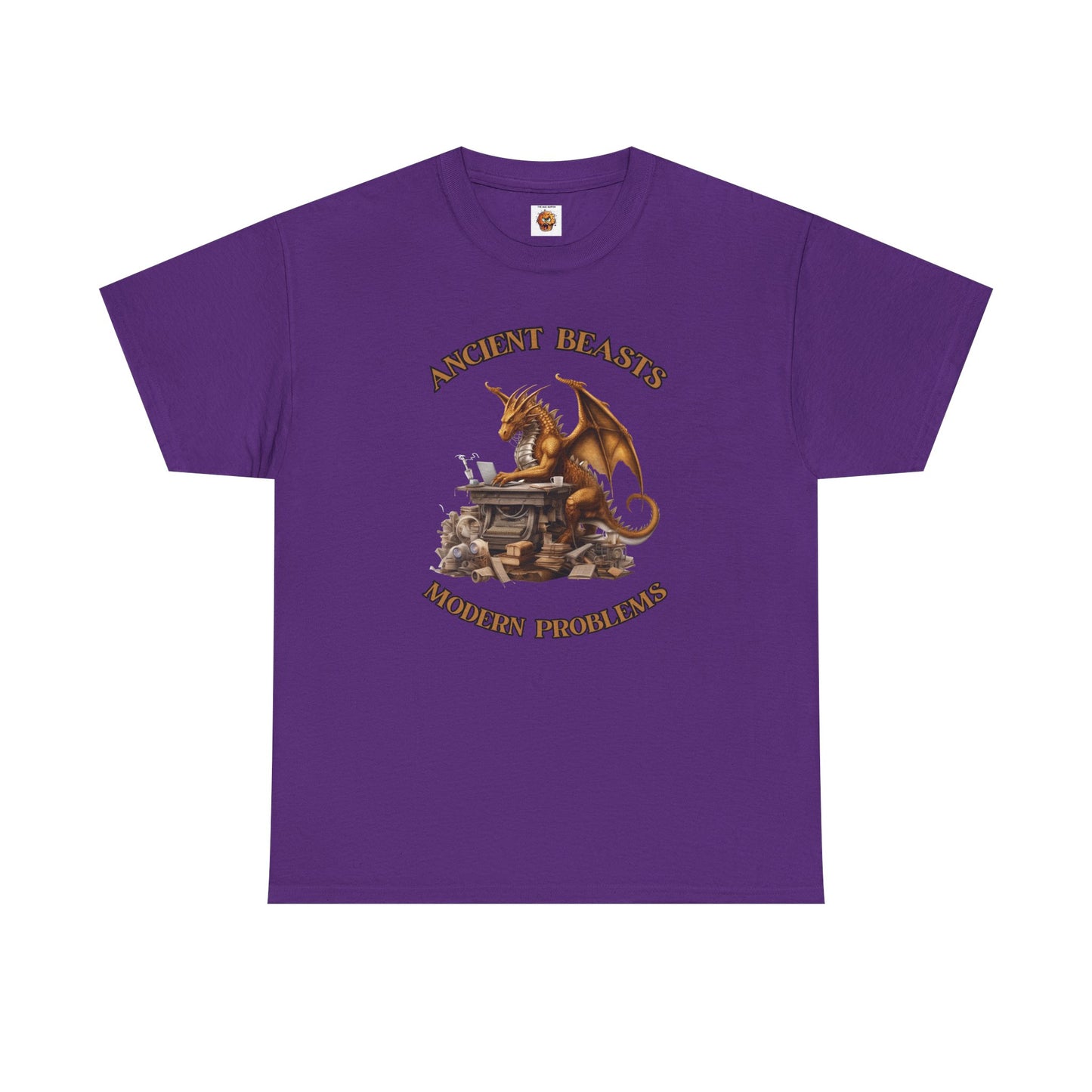 Dragons & Office Work Unisex Heavy Cotton Tee, Perfect Gift for Fantasy Lovers, Bookworms, T-Shirt for Dragon Enthusiasts, DND, RPG, TTRPG, Geek, Nerd, Reader