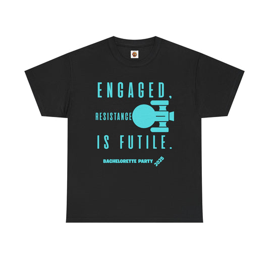 Engaged Resistance Is Futile Unisex Heavy Cotton Tee - Perfect for Bachelorette Parties 2025, Wedding, Engagement, Star Trek, Sci-Fi, Geek, Nerd