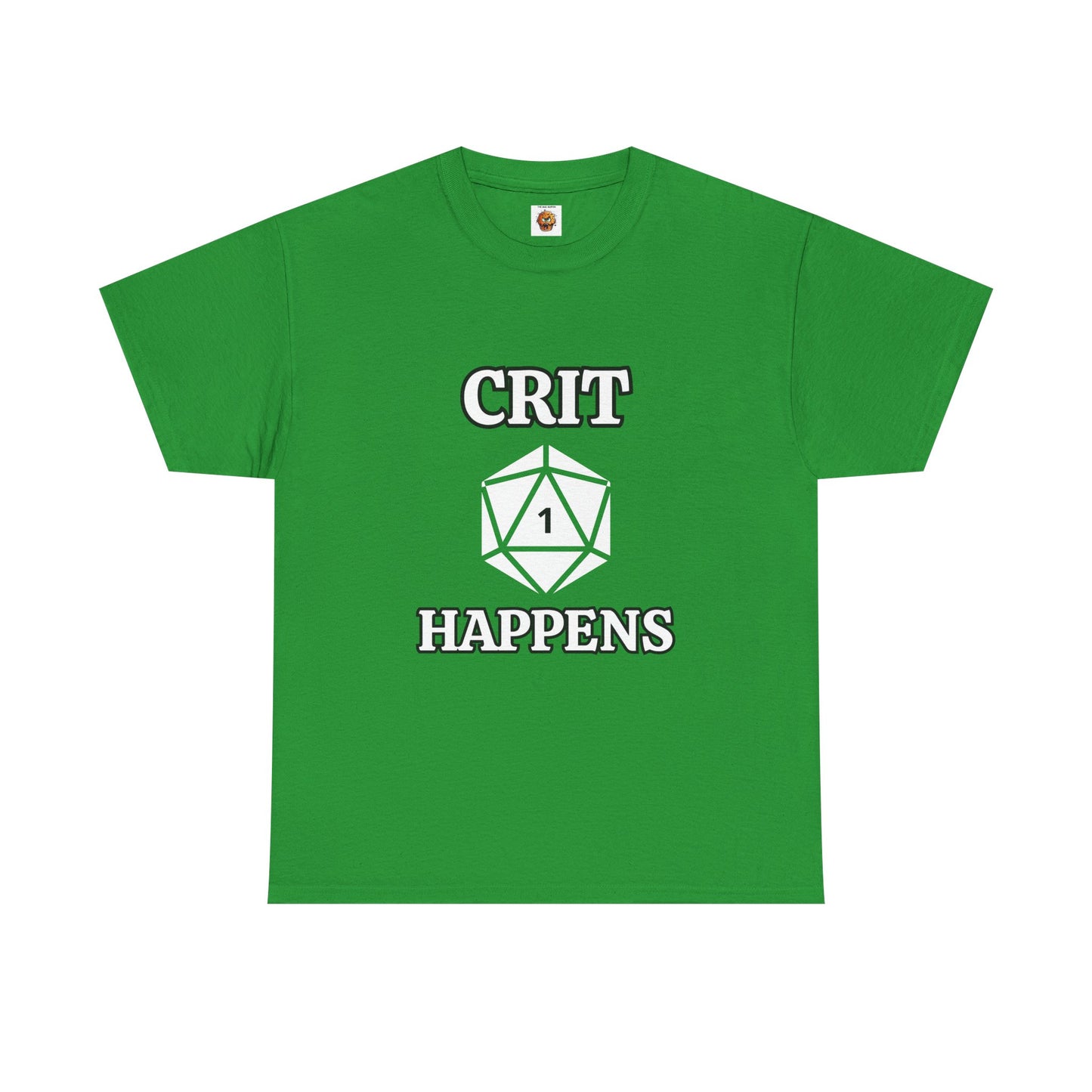 'Crit Happens' D20 Gaming Humor Tee, Unisex Graphic T-Shirt for Gamers, Funny D&D Apparel, Gift for RPG Players, Casual Wear for Game Nights, DND, RPG, TTRPG, Geek, Nerd