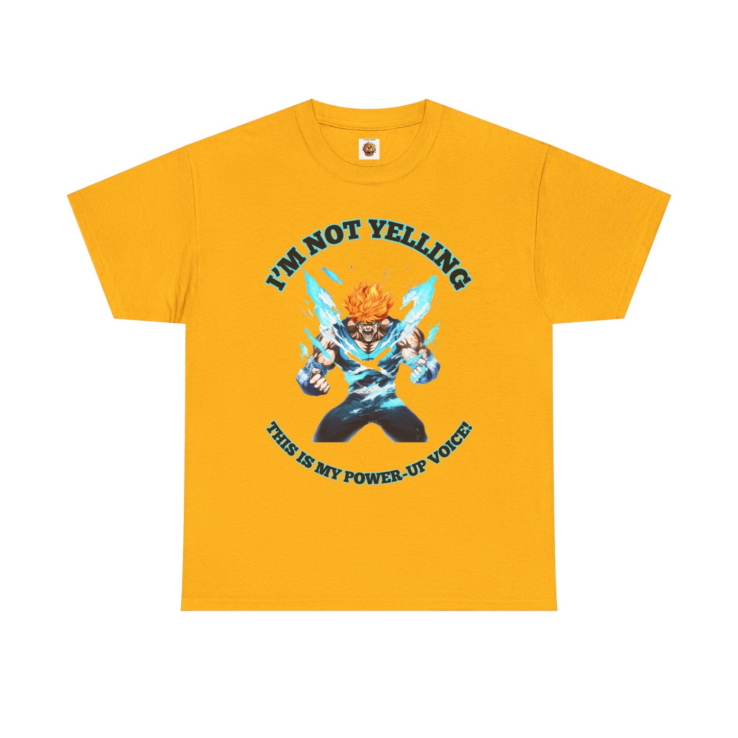 Shonen Anime Power-Up Voice Graphic Tee Shirt - Unisex Heavy Cotton T-Shirt, Weeb, Otaku, Geek, Nerd