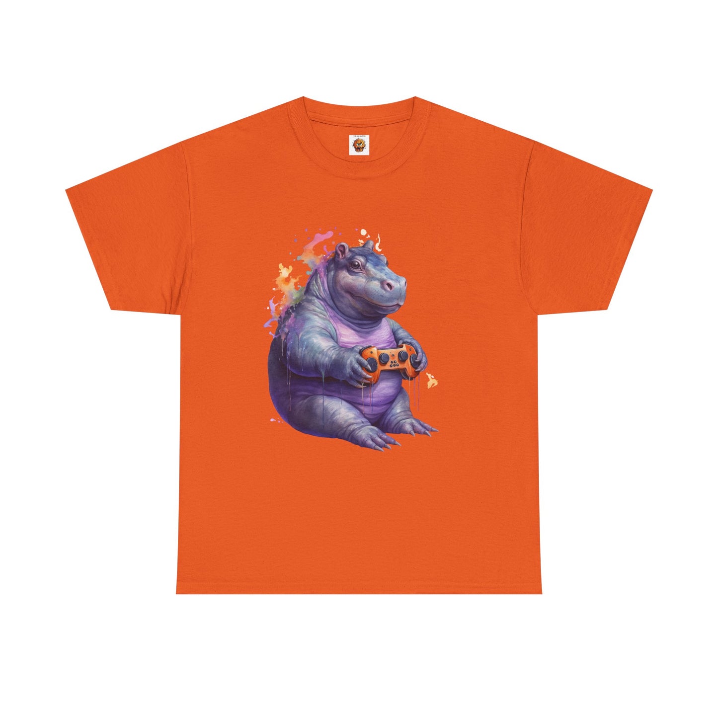 Cute Kawaii Gaming Pygmy Hippo Unisex Heavy Cotton Tee - Fun and Quirky Shirt for Gamers, Video Game, Girl, Anime, Weeb, Otaku, Moo Deng, Thailand