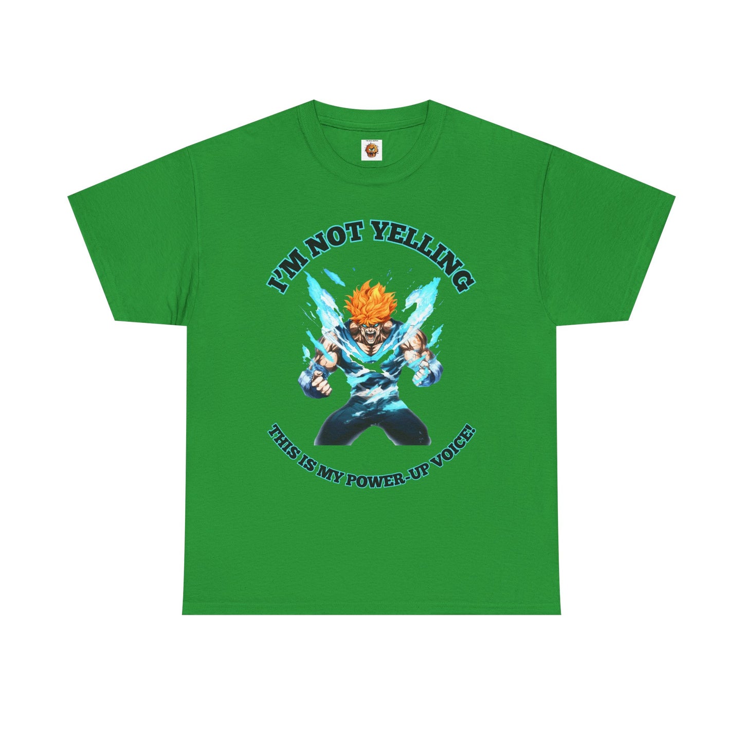 Shonen Anime Power-Up Voice Graphic Tee Shirt - Unisex Heavy Cotton T-Shirt, Weeb, Otaku, Geek, Nerd