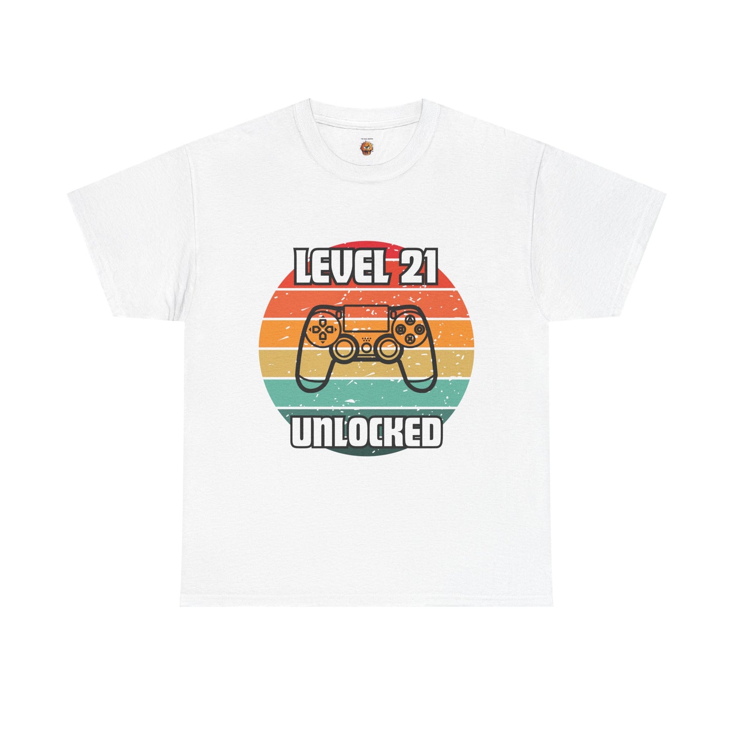 Gaming Level 21 Unlocked Tee - Unisex Heavy Cotton T-Shirt, Video Game, Gamer, Happy Birthday Shirt, Geek, Nerd, Retro