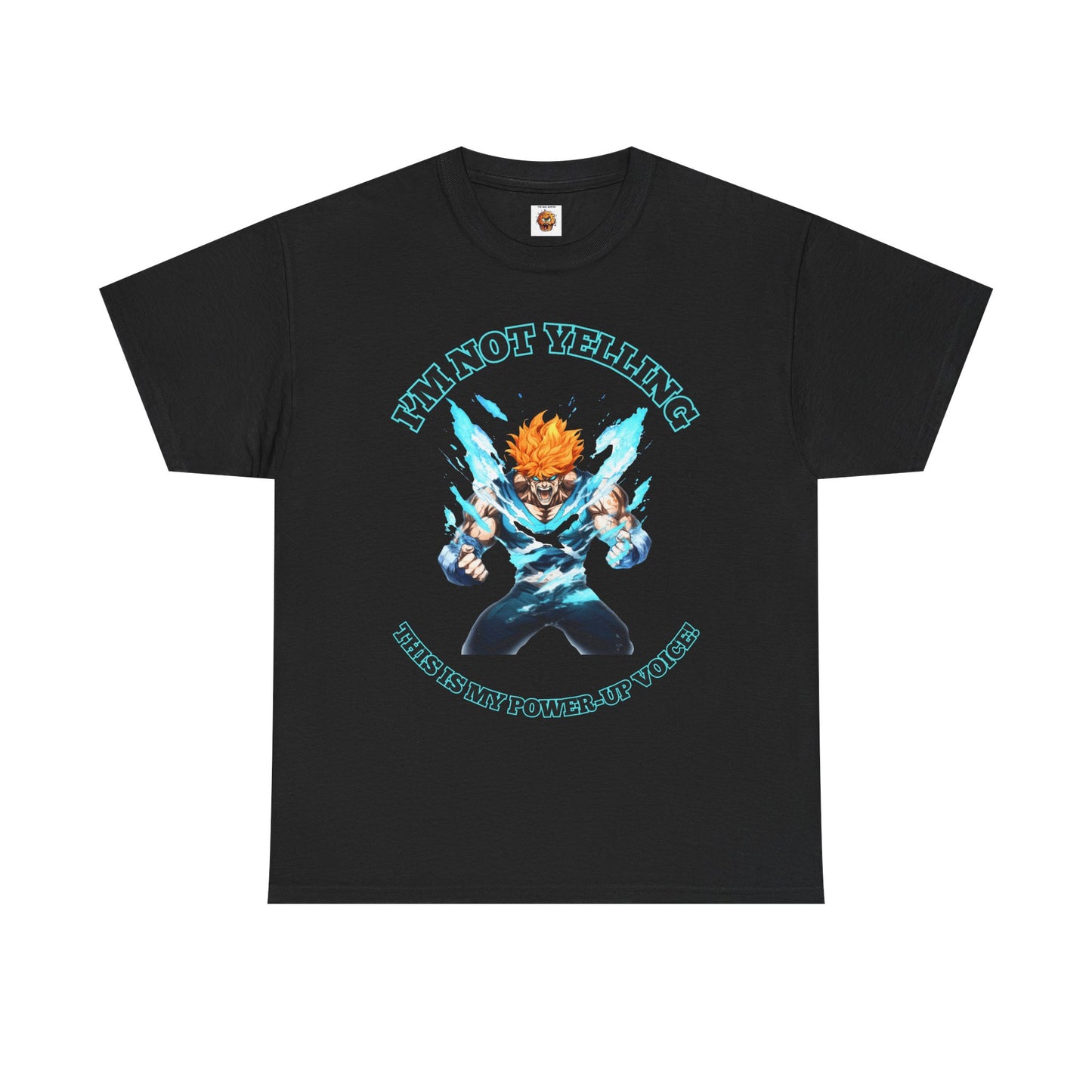 Shonen Anime Power-Up Voice Graphic Tee Shirt - Unisex Heavy Cotton T-Shirt, Weeb, Otaku, Geek, Nerd