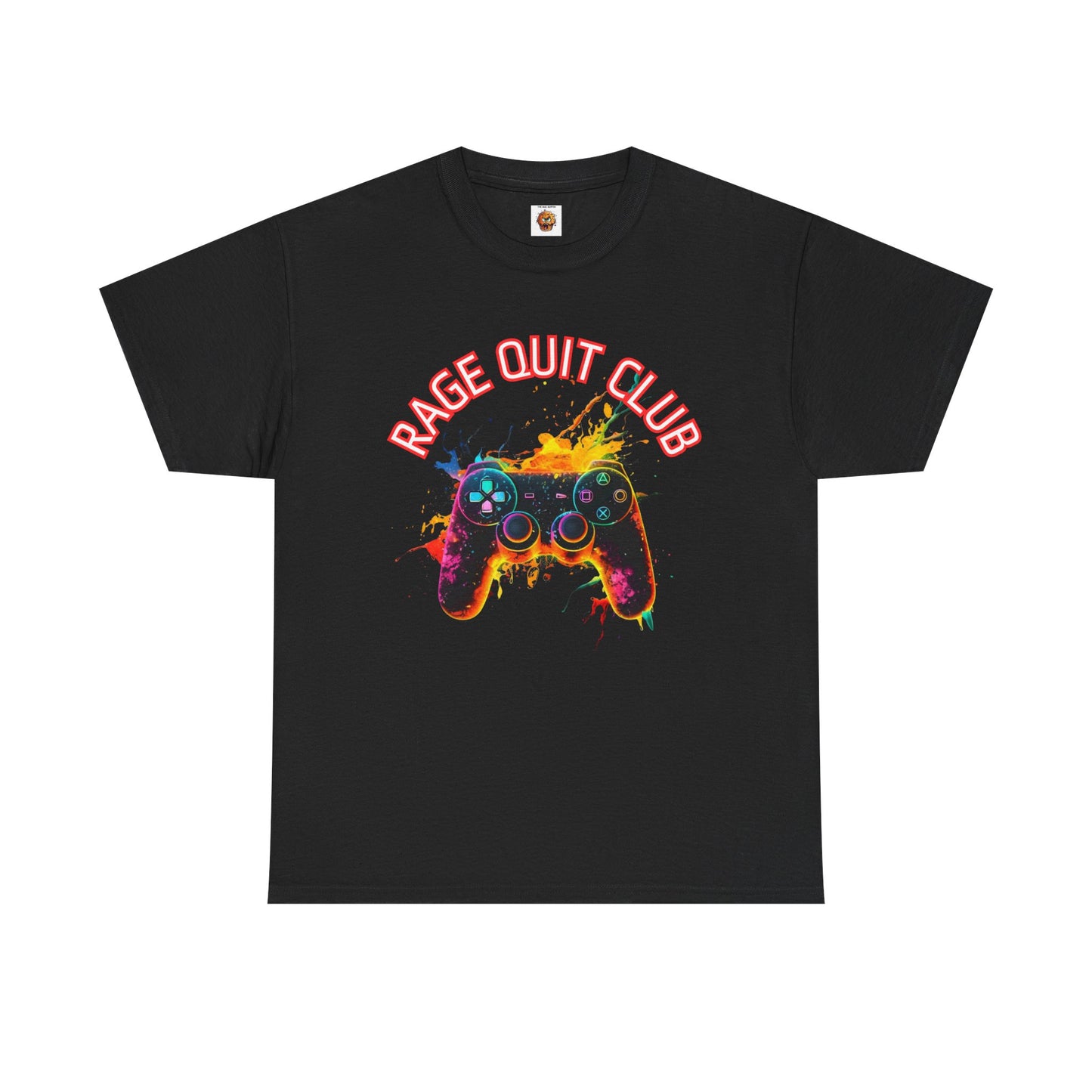 Rage Quit Club Video Game Controller Unisex Heavy Cotton Tee Shirt T-Shirt - Fun Gamer Apparel, Gaming, Geek, Nerd