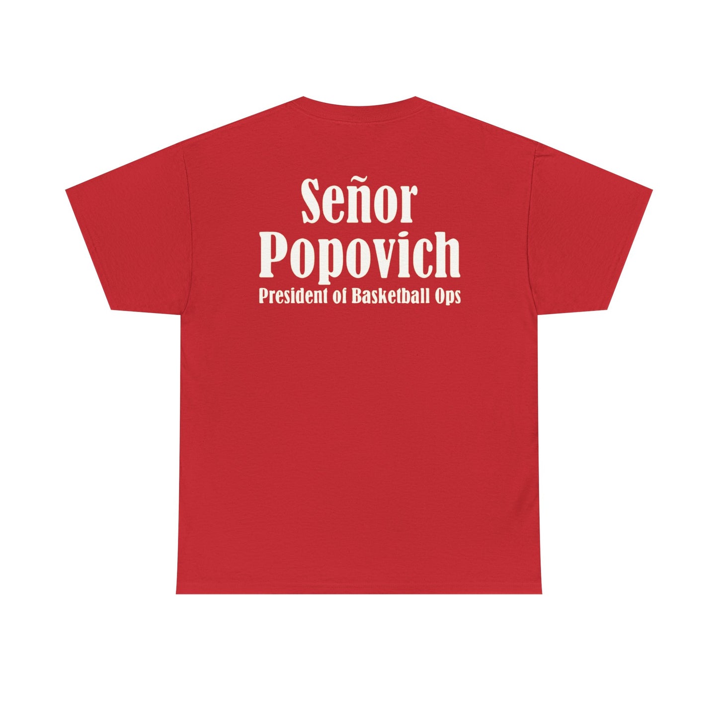 'Señor Popovich' 'El Jefe' Two Double Sided Print Unisex Heavy Cotton Tee - Casual Basketball Culture Shirt, Sports, Coach, T-Shirt