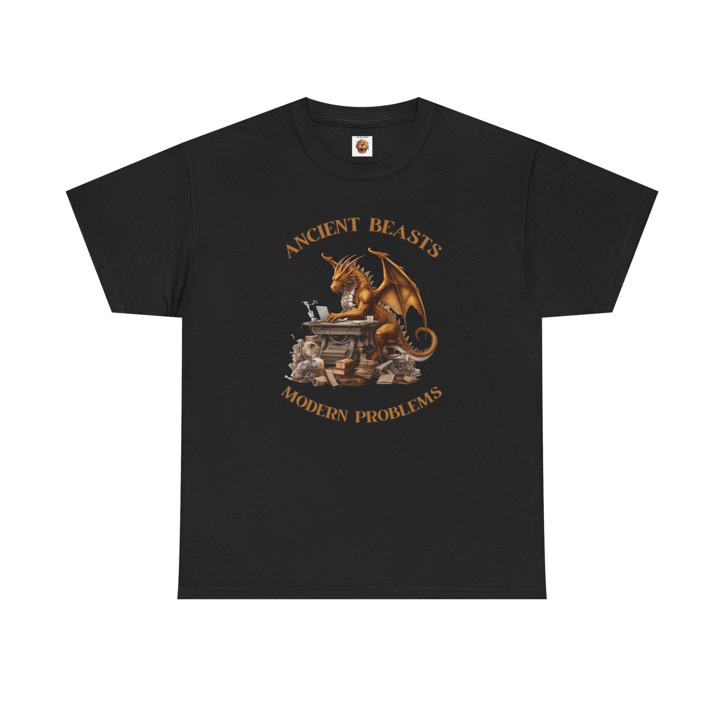 Dragons & Office Work Unisex Heavy Cotton Tee, Perfect Gift for Fantasy Lovers, Bookworms, T-Shirt for Dragon Enthusiasts, DND, RPG, TTRPG, Geek, Nerd, Reader